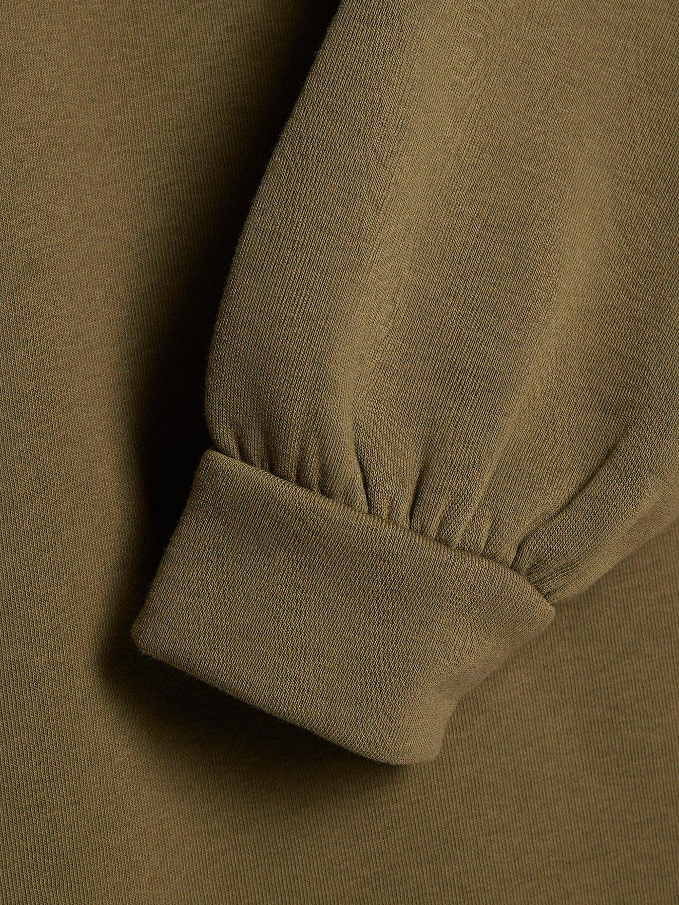  image of river-island-long-sleeve-plain-sweat-dress-khaki