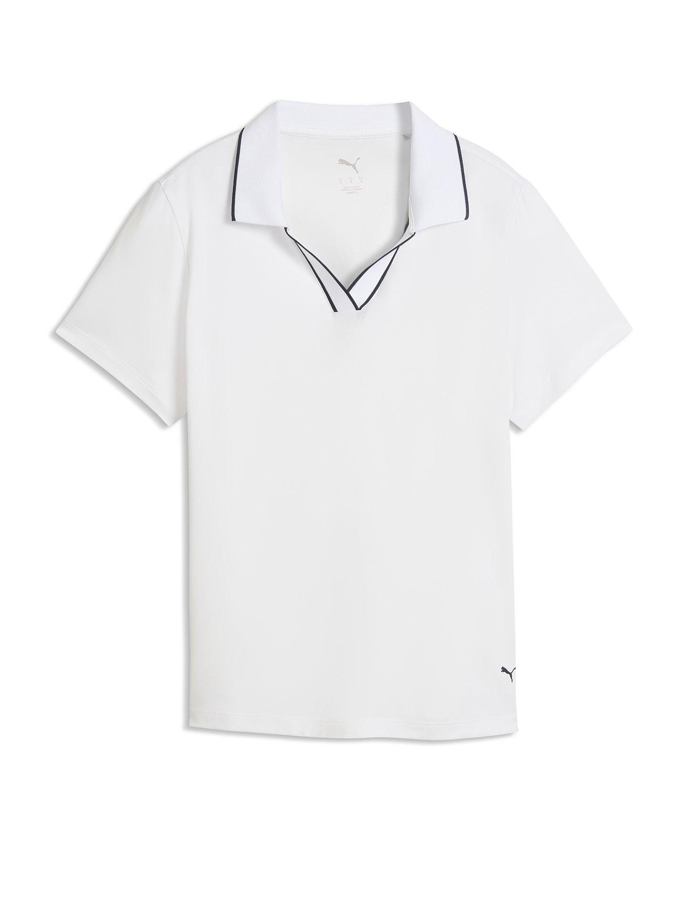 Puma Womens Golf Cloudspun Ess Short Sleeve Polo - White
