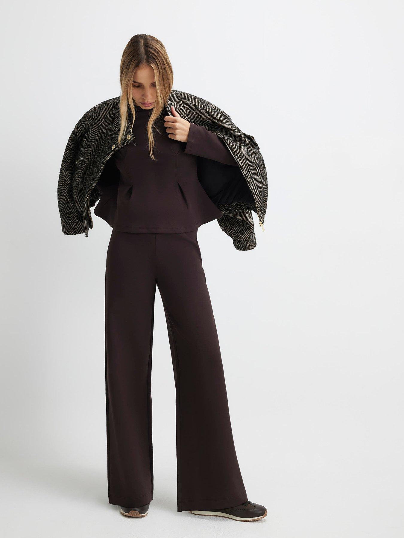 Image 1 of 6 of River Island Wide Leg Trouser - Brown