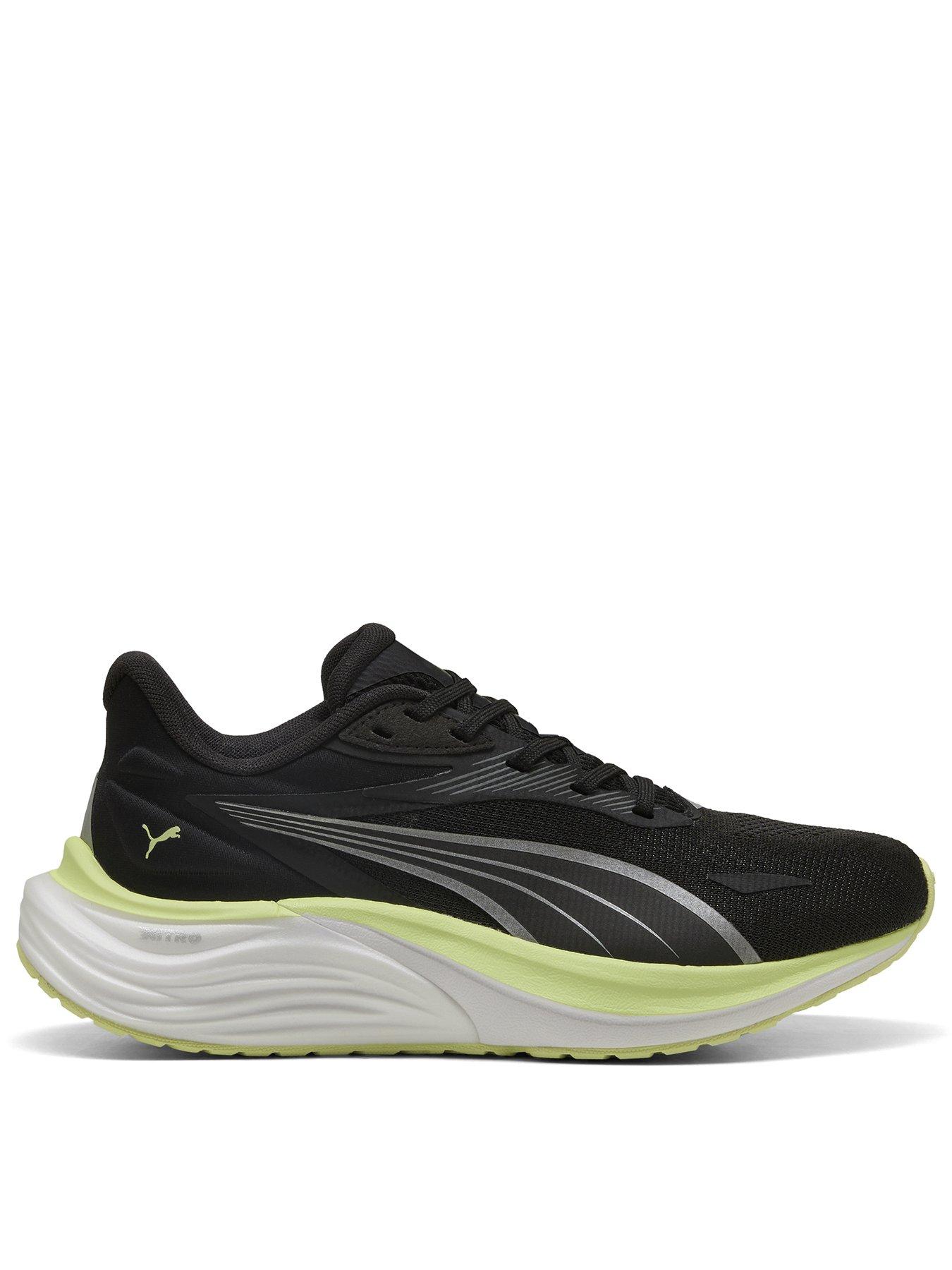 front image of puma-womens-running-electrify-nitro-4-trainers-black
