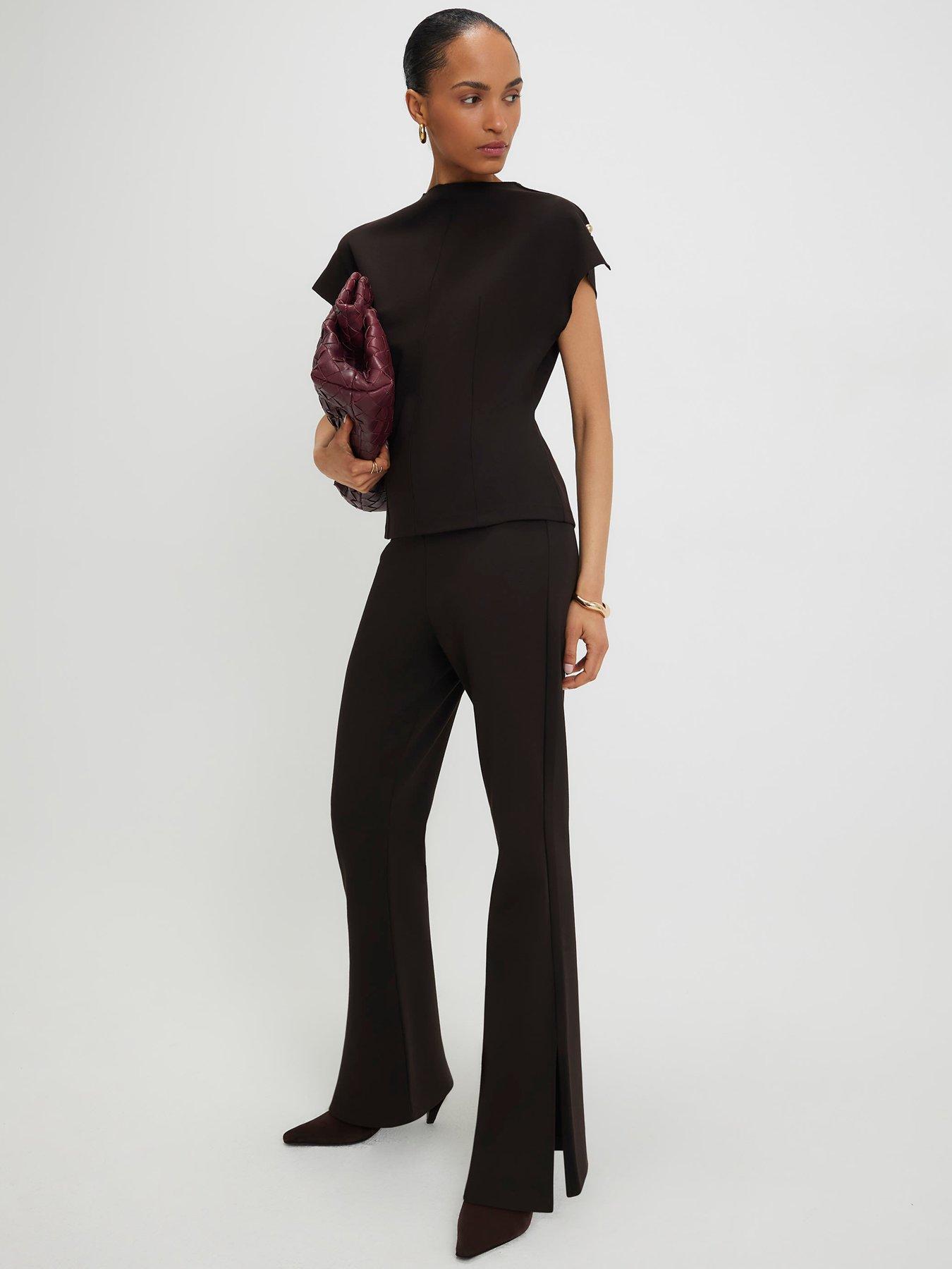 river-island-interlock-trouser-brown