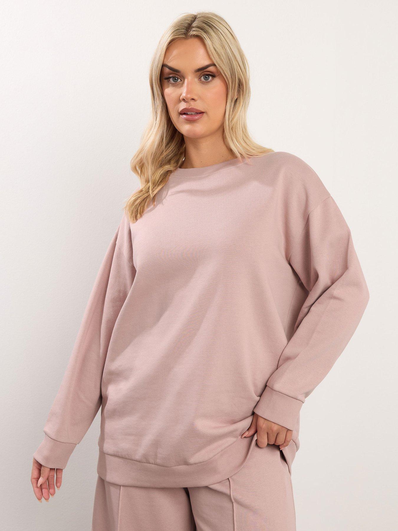 Yours Curve Basic Sweatshirt - Pink