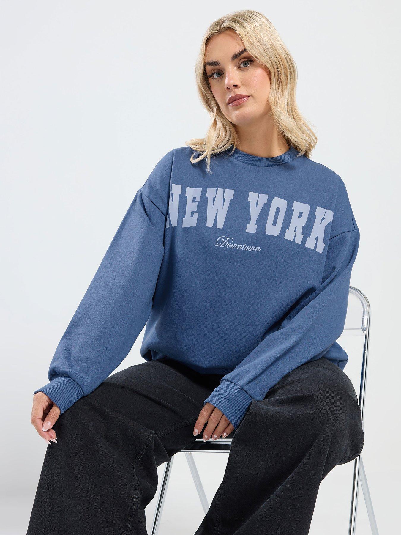 Yours Curve New York Sweatshirt - Blue