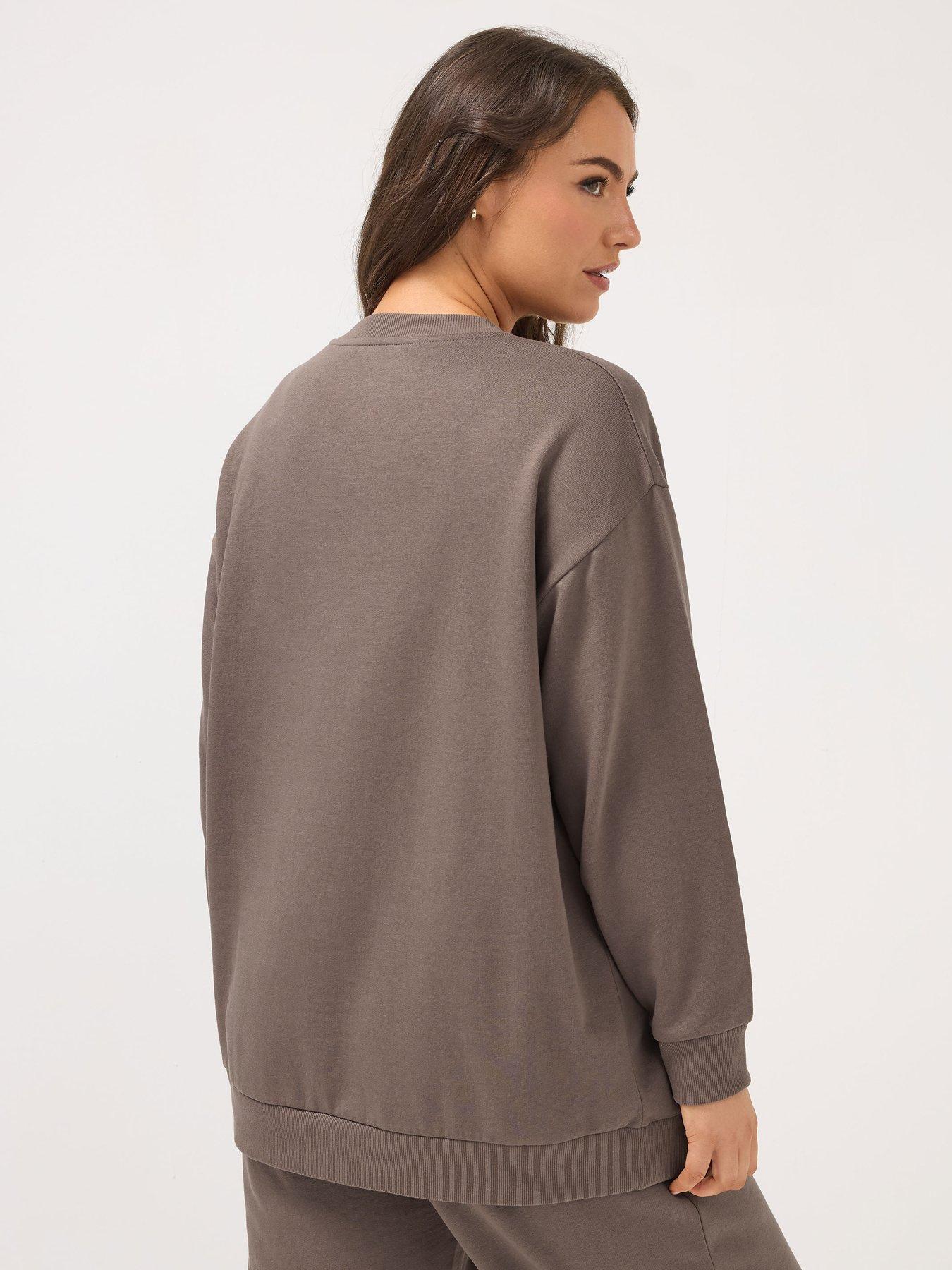 Image 2 of 4 of Yours Curve Basic Sweatshirt - Brown
