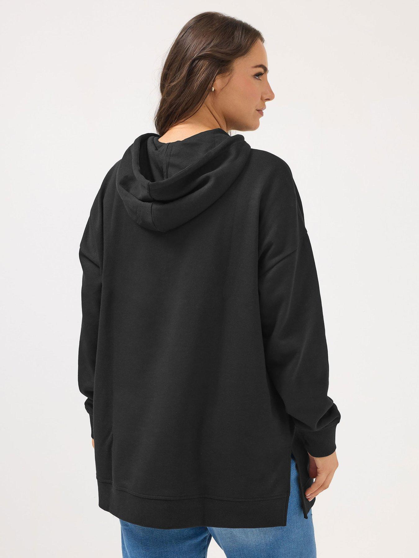 stillFront image of yours-curve-weekend-hoodie-black