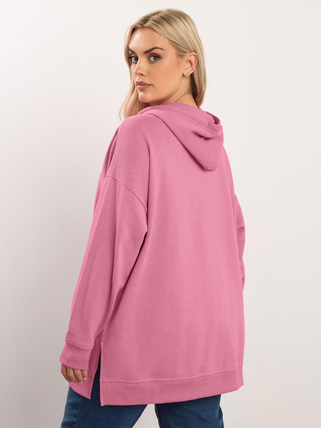 stillFront image of yours-curve-pull-over-hoodie-pink