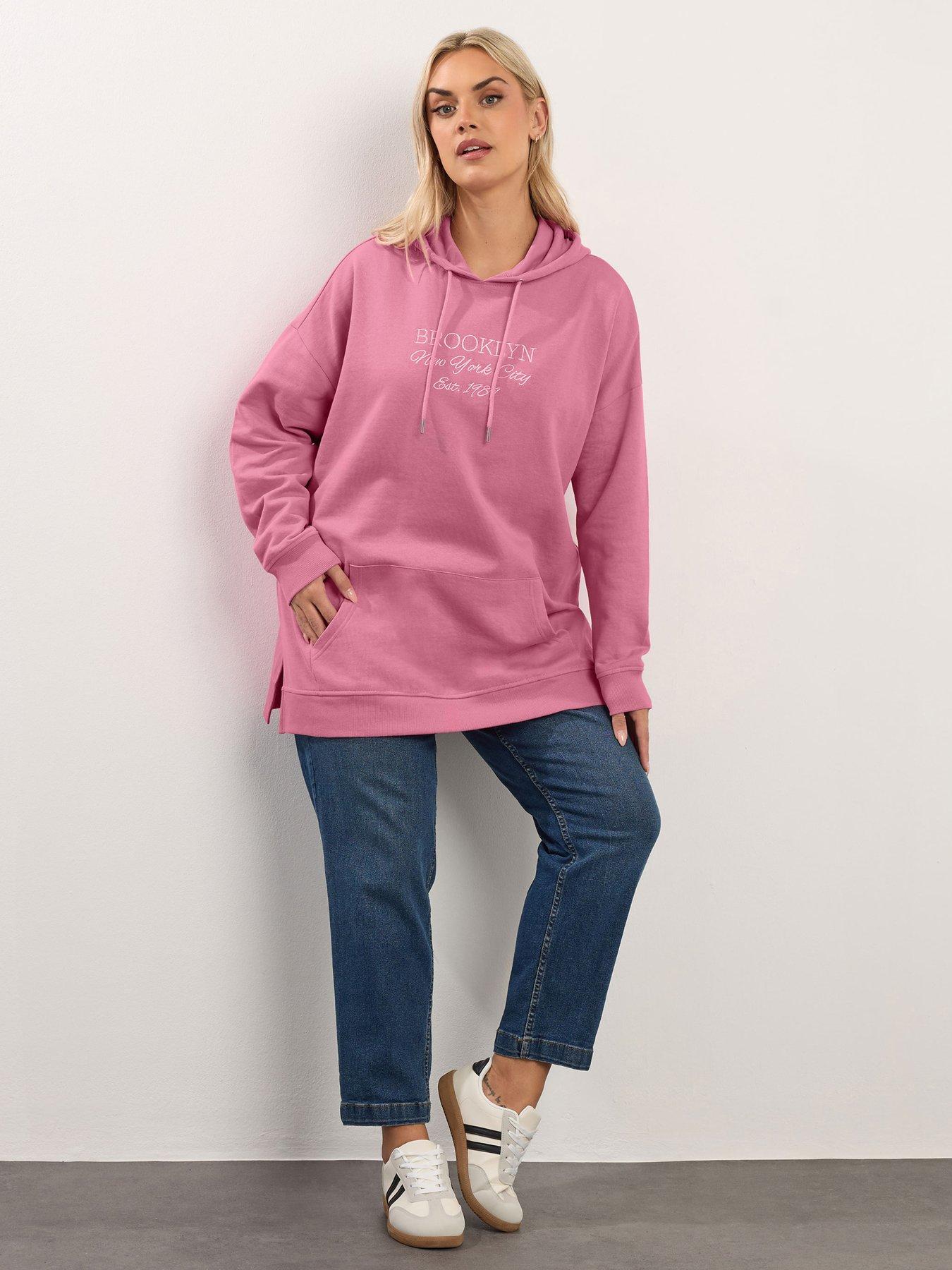  image of yours-curve-pull-over-hoodie-pink