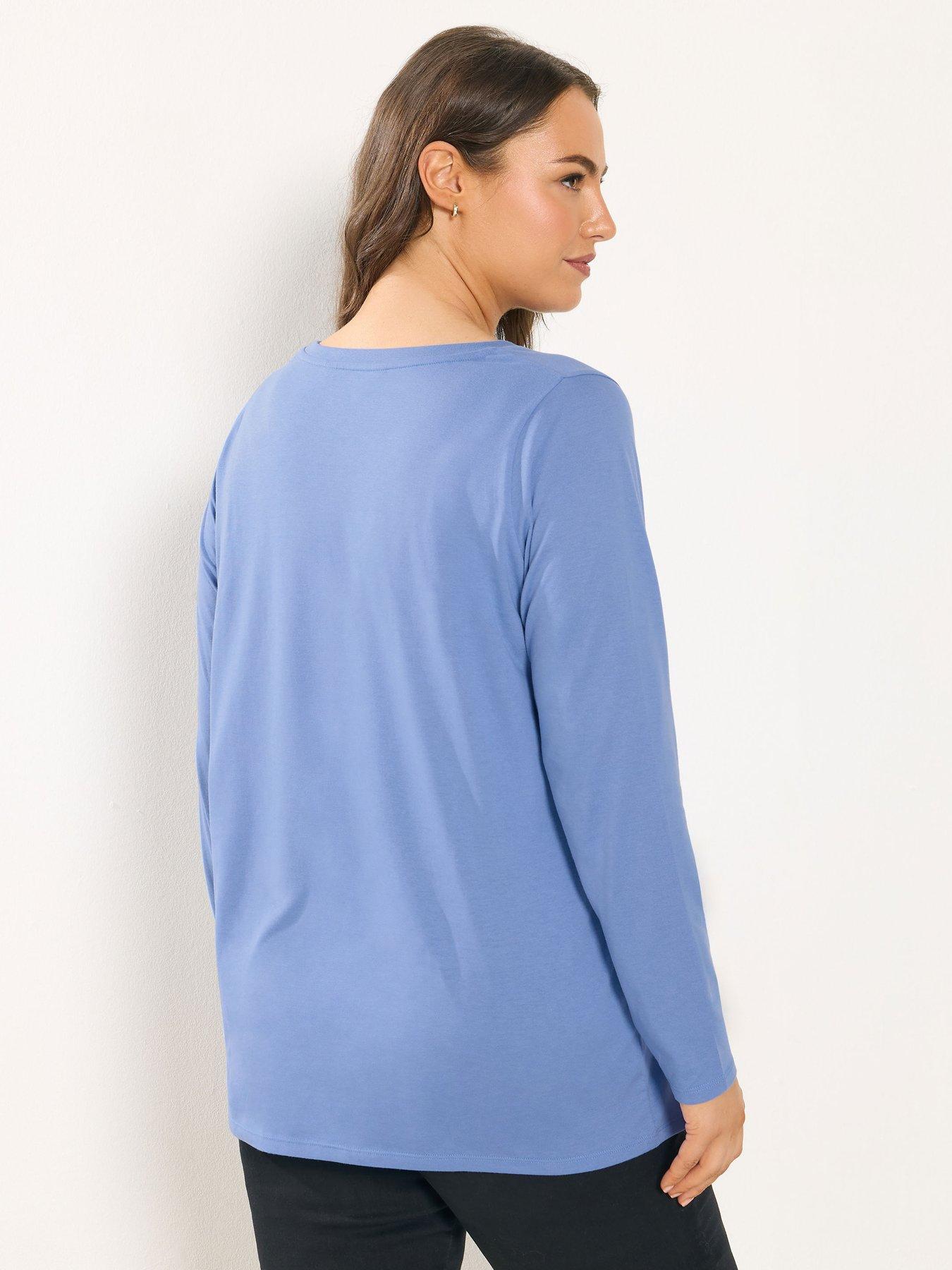 stillFront image of yours-curve-3-pack-long-sleeve-basic-t-shirt-multi