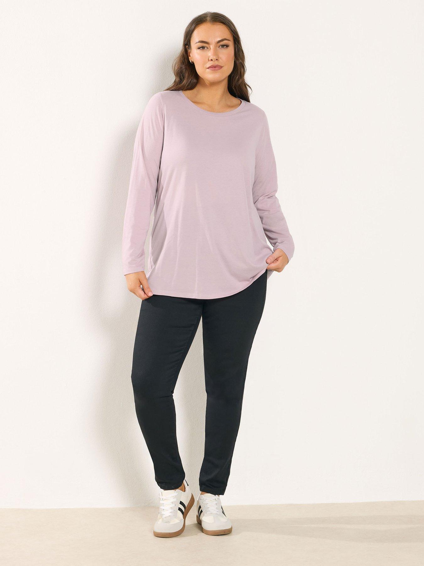  image of yours-curve-3-pack-long-sleeve-basic-t-shirt-multi