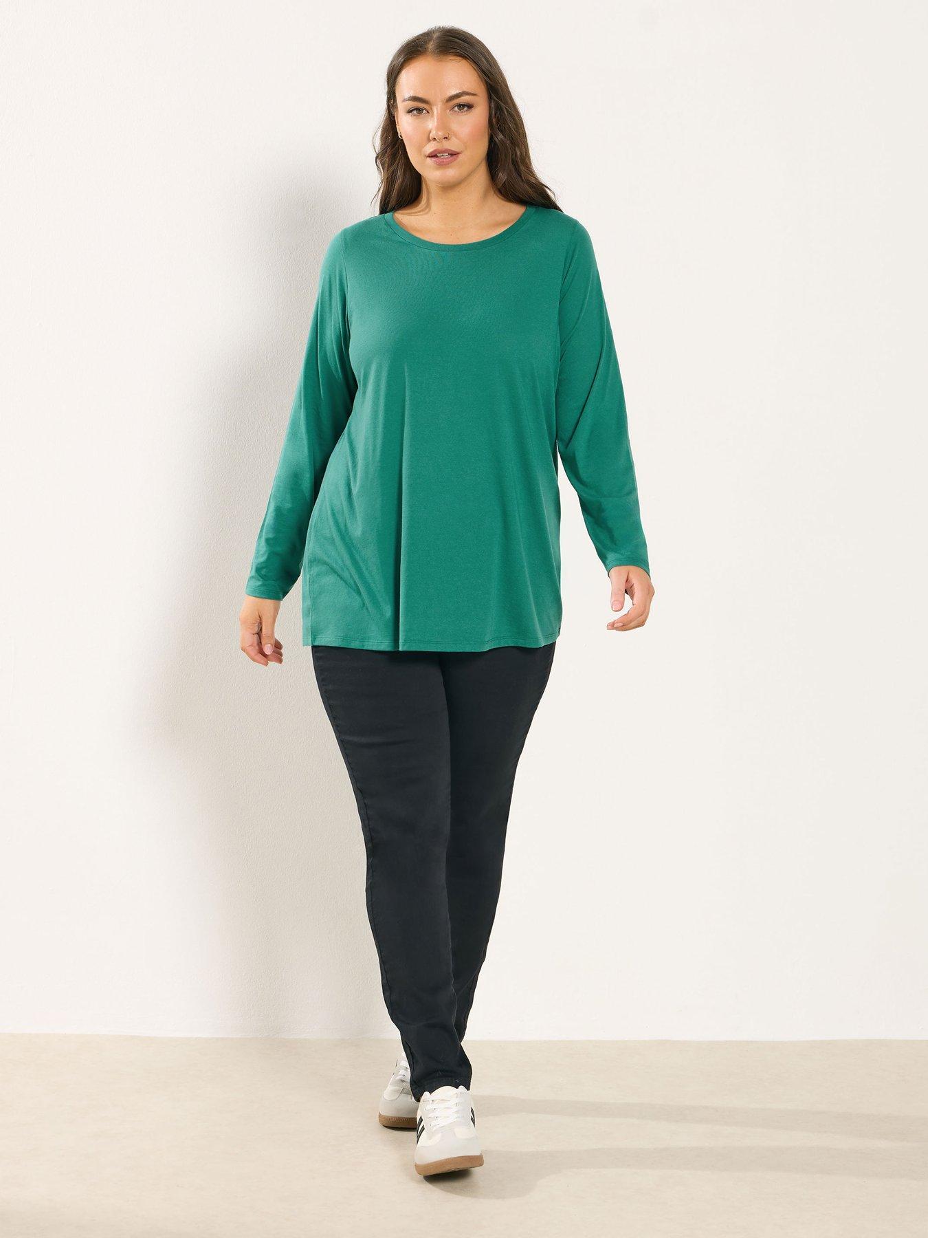  image of yours-curve-3-pack-long-sleeve-basic-t-shirt-multi