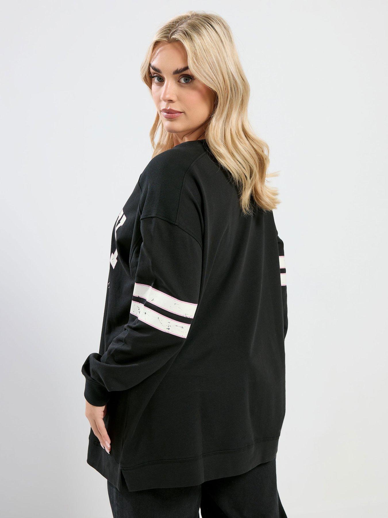  image of yours-curve-football-jersey-top-black