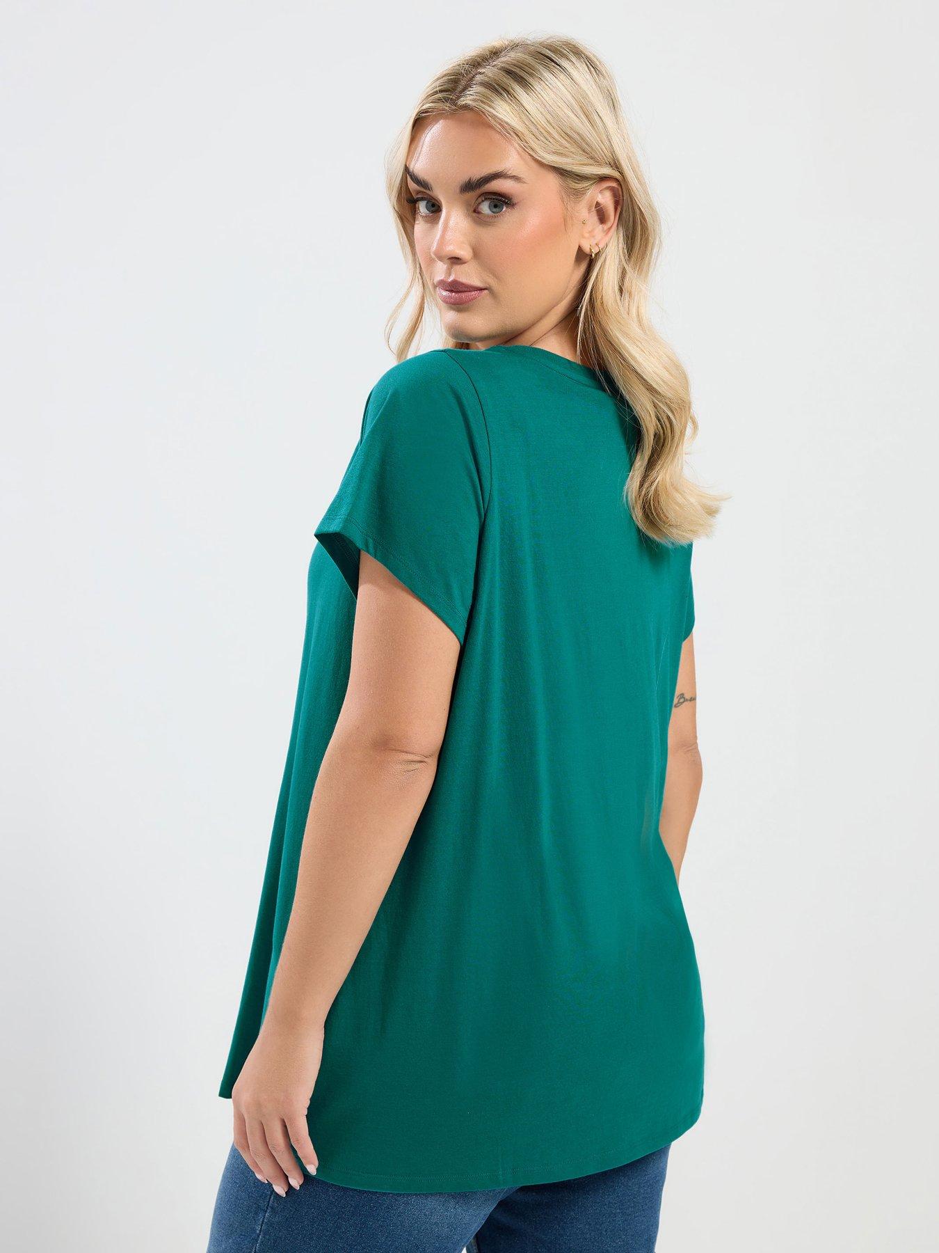 stillFront image of yours-curve-3-pack-short-sleeve-basic-t-shirts-pink