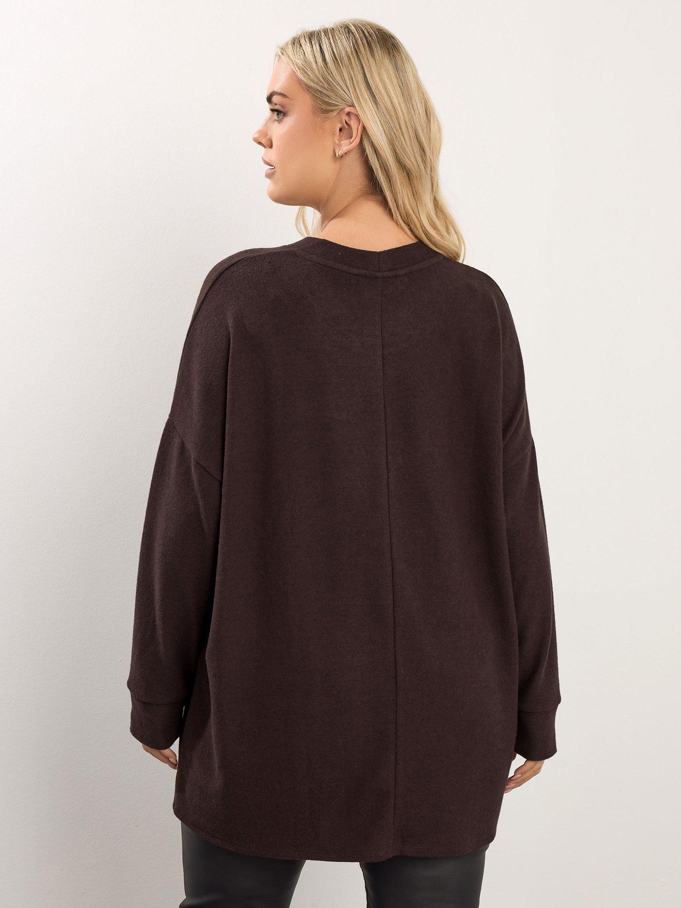  image of yours-curve-pearl-heart-jumper-brown
