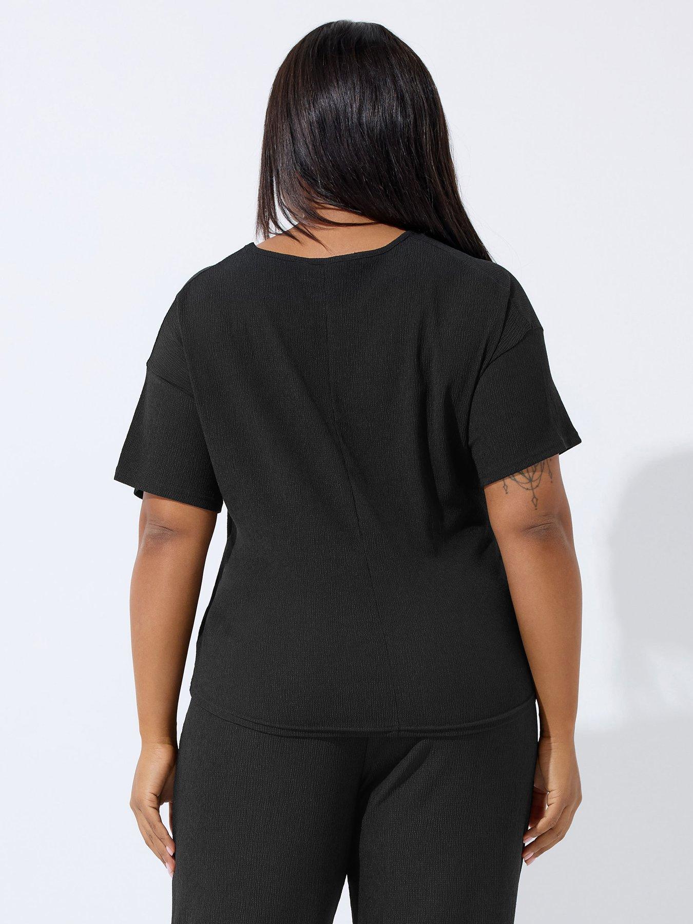 Image 2 of 5 of Yours Curve Tie Top - Black