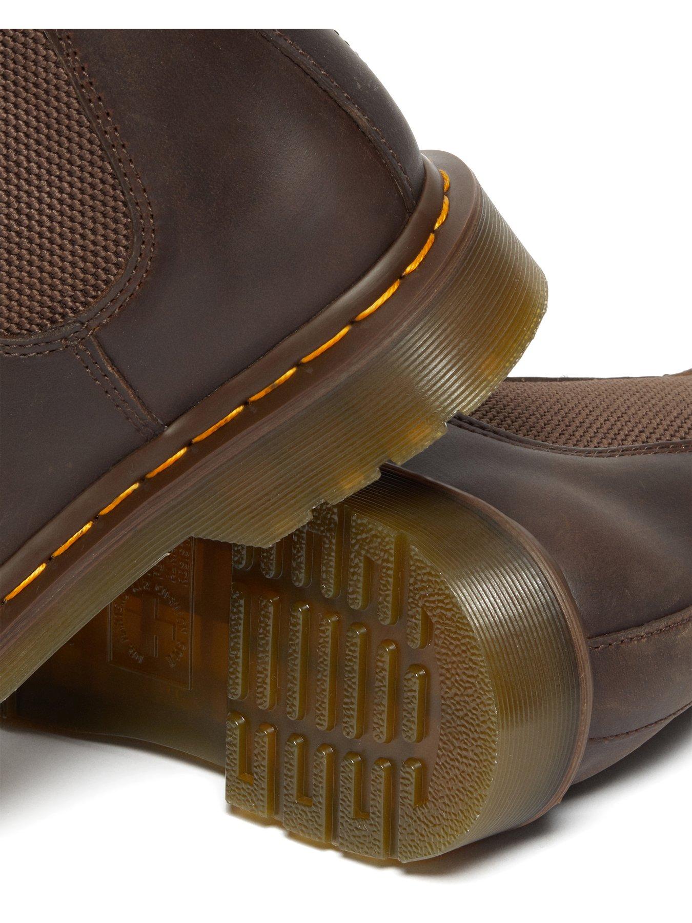 Image 7 of 7 of Dr Martens 2976&nbsp;Crazy Horse Yellow Stitch Boots - Dark Brown