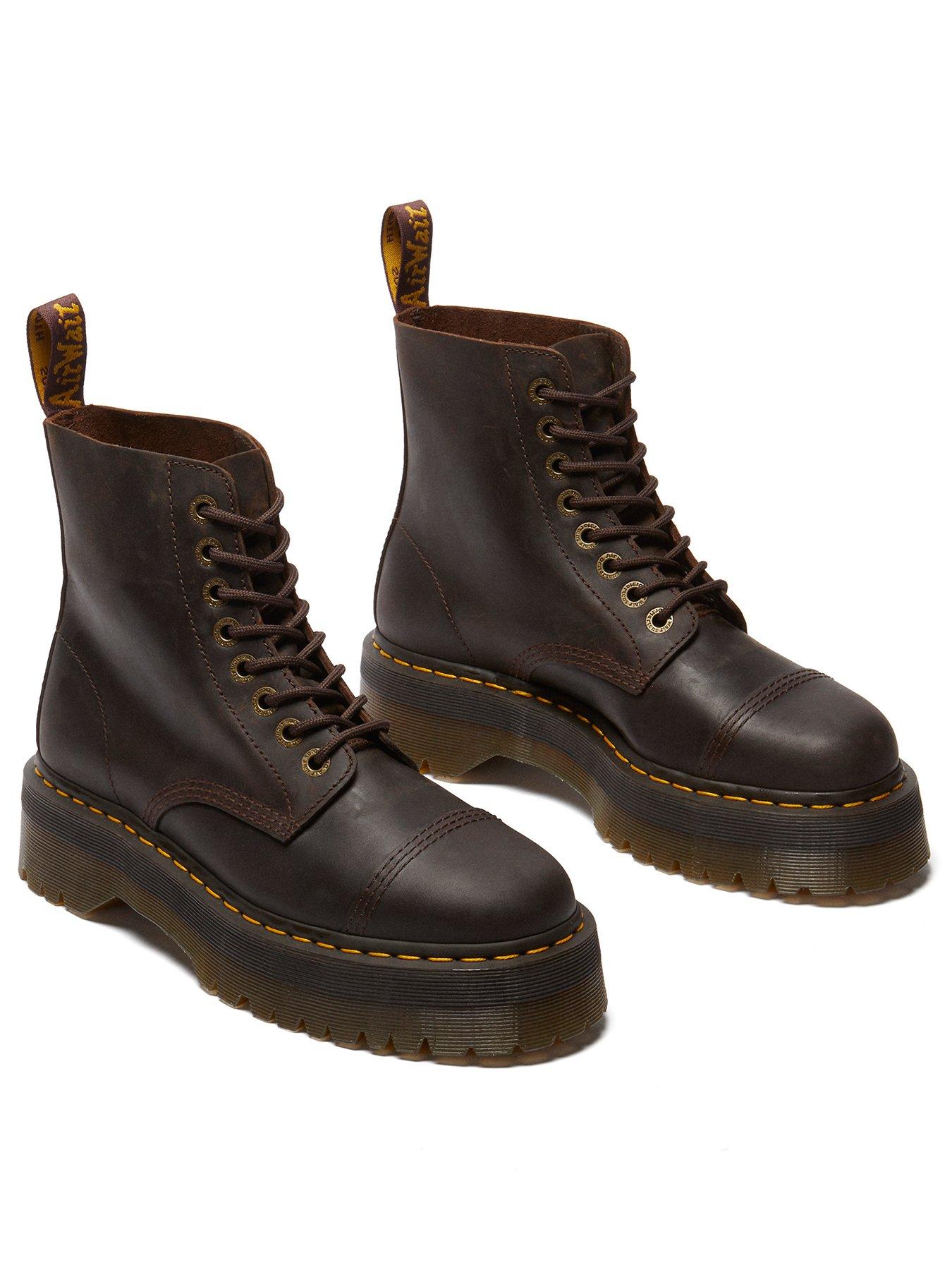 Image 3 of 6 of Dr Martens Sinclair Crazy Horse Leather Platform Boots&nbsp;- Dark Brown