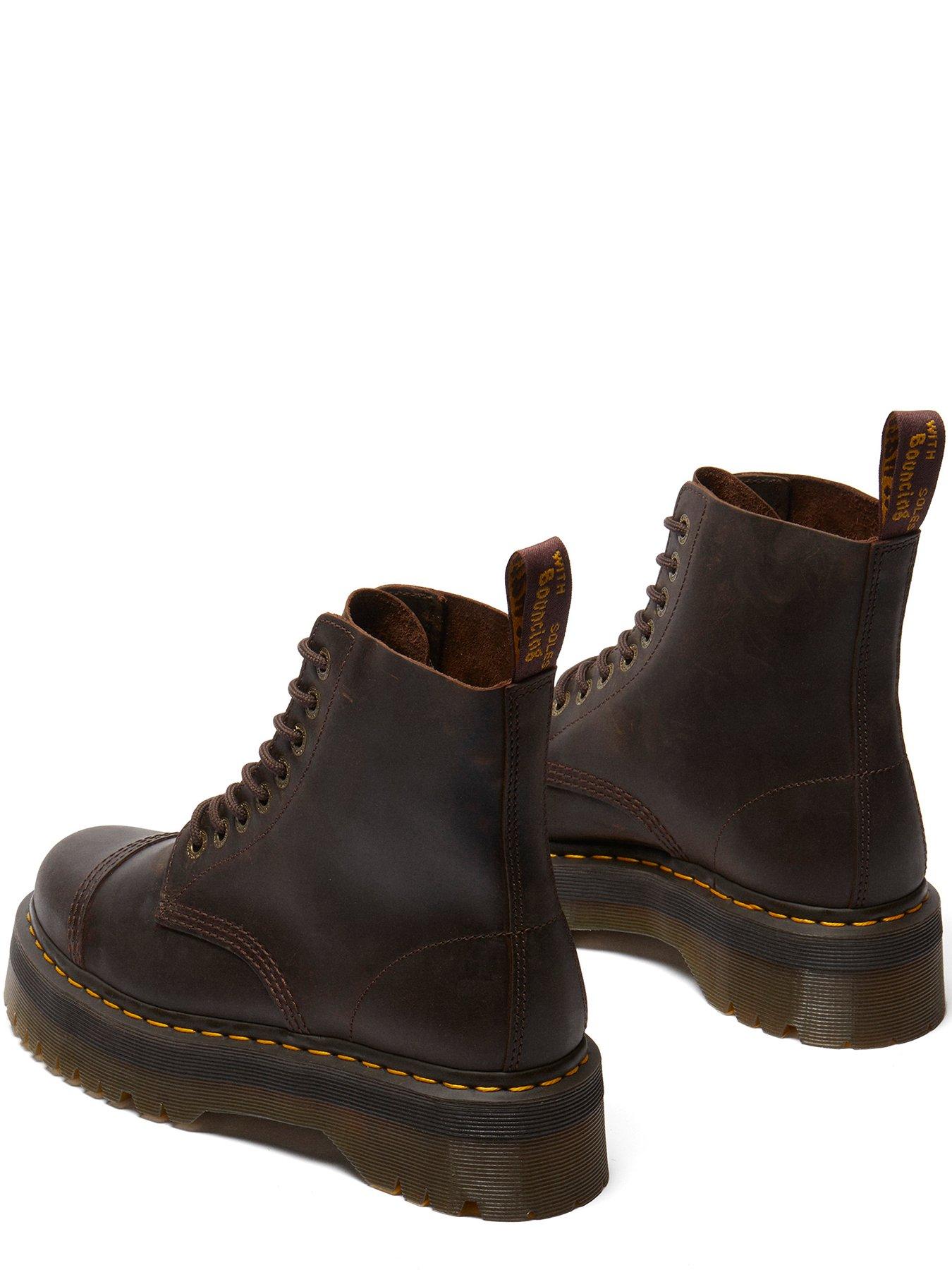 Image 4 of 6 of Dr Martens Sinclair Crazy Horse Leather Platform Boots&nbsp;- Dark Brown