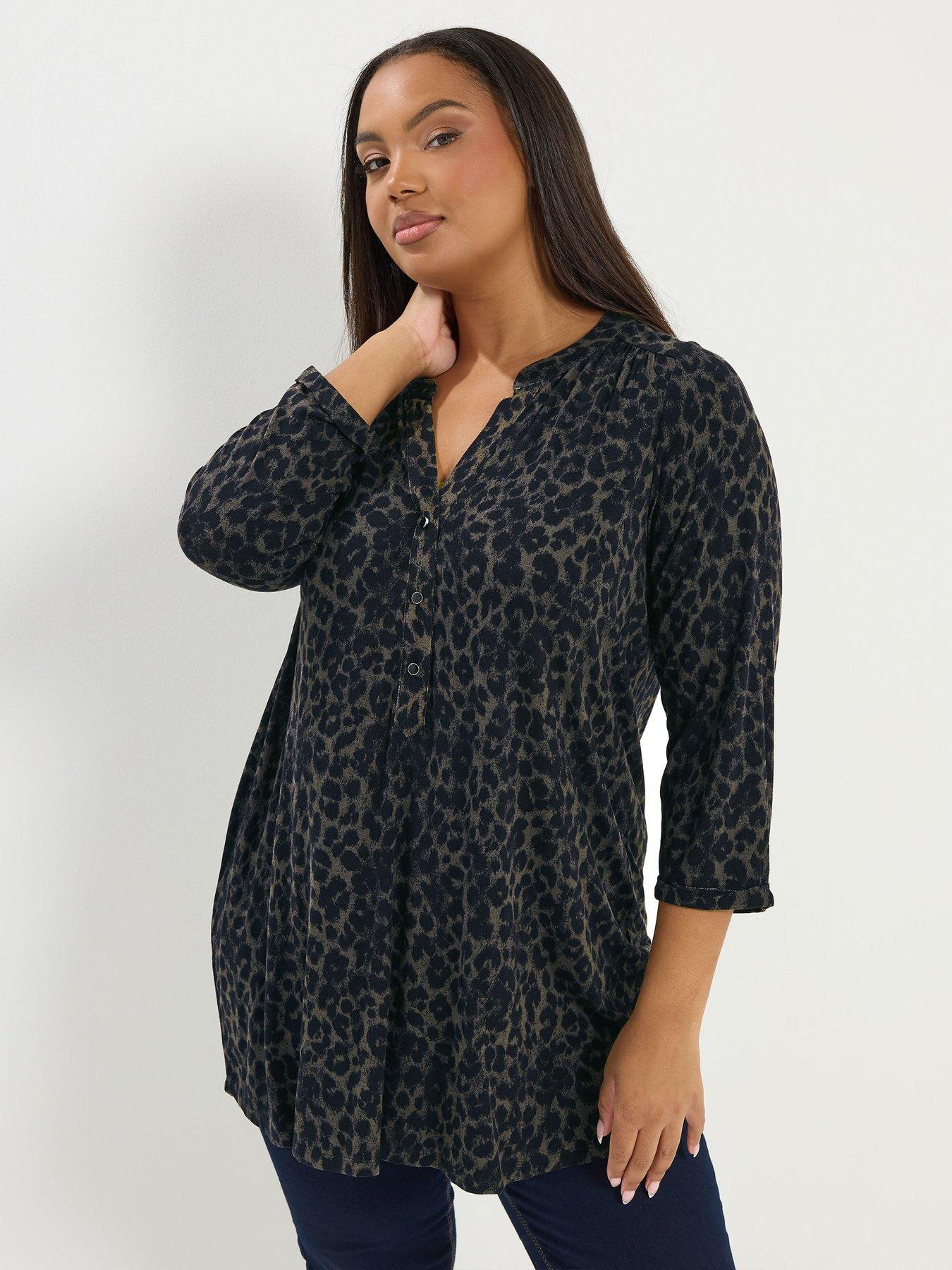  image of yours-curve-34-sleeve-placket-top-green