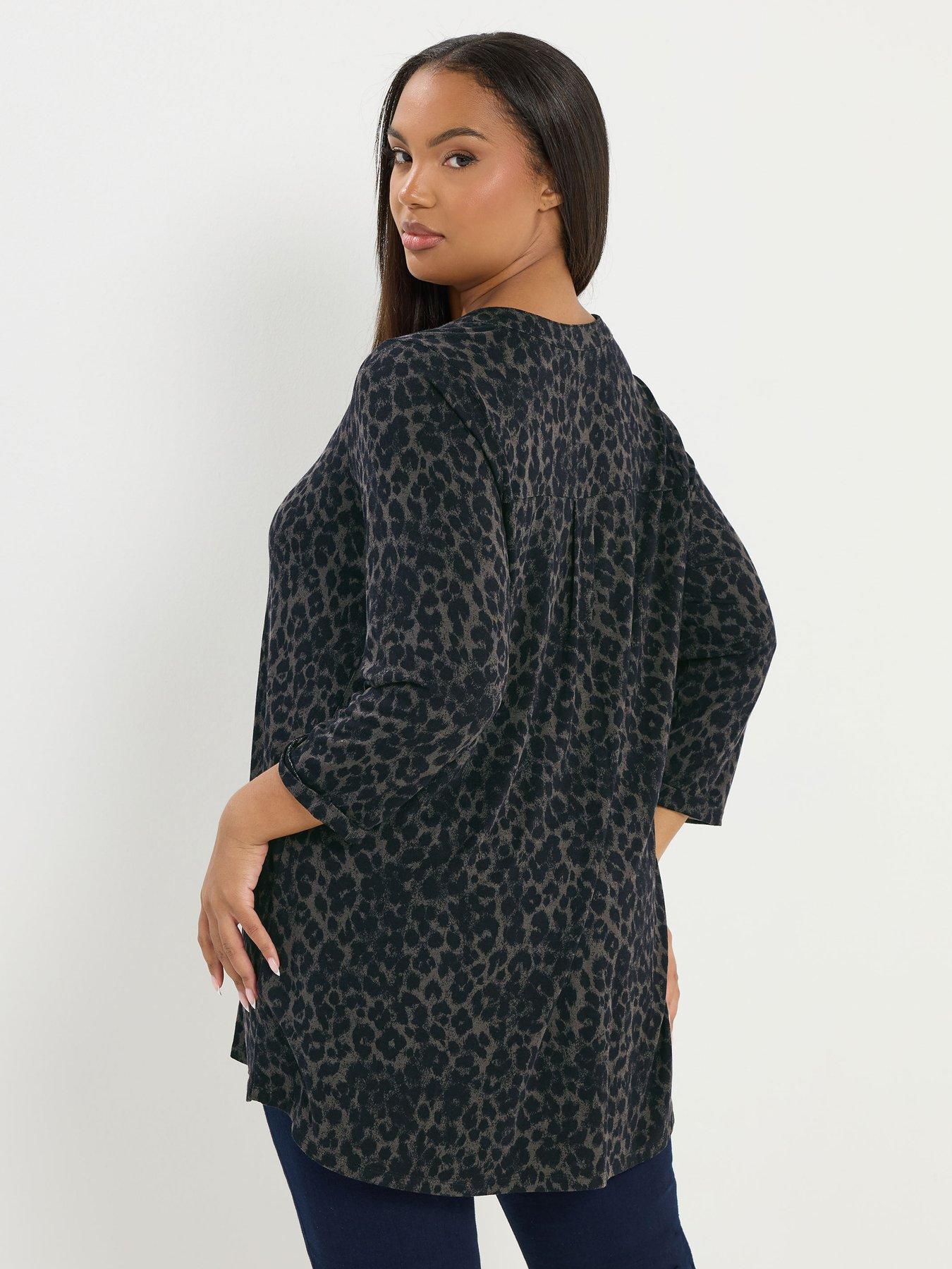  image of yours-curve-34-sleeve-placket-top-green