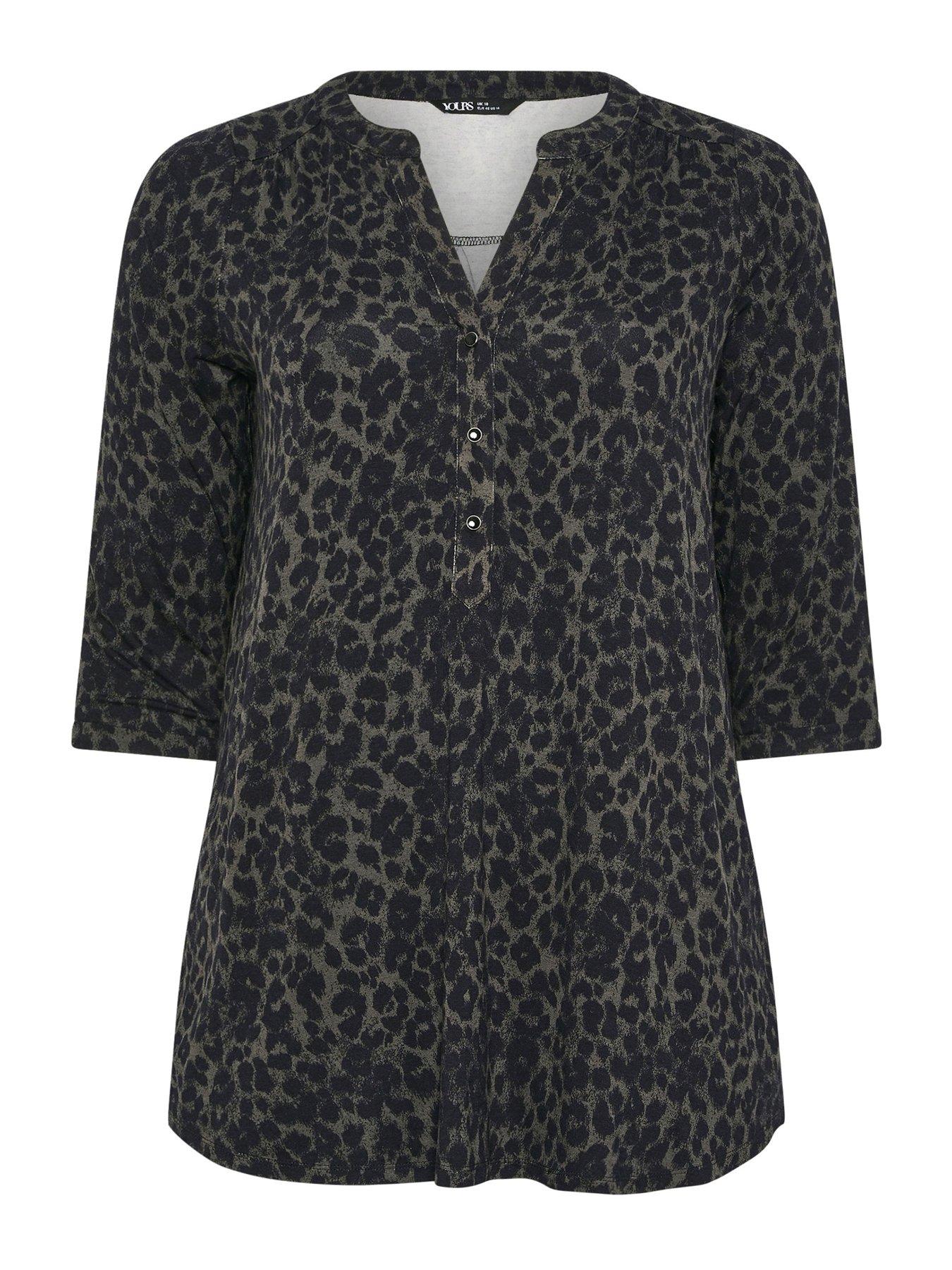  image of yours-curve-34-sleeve-placket-top-green