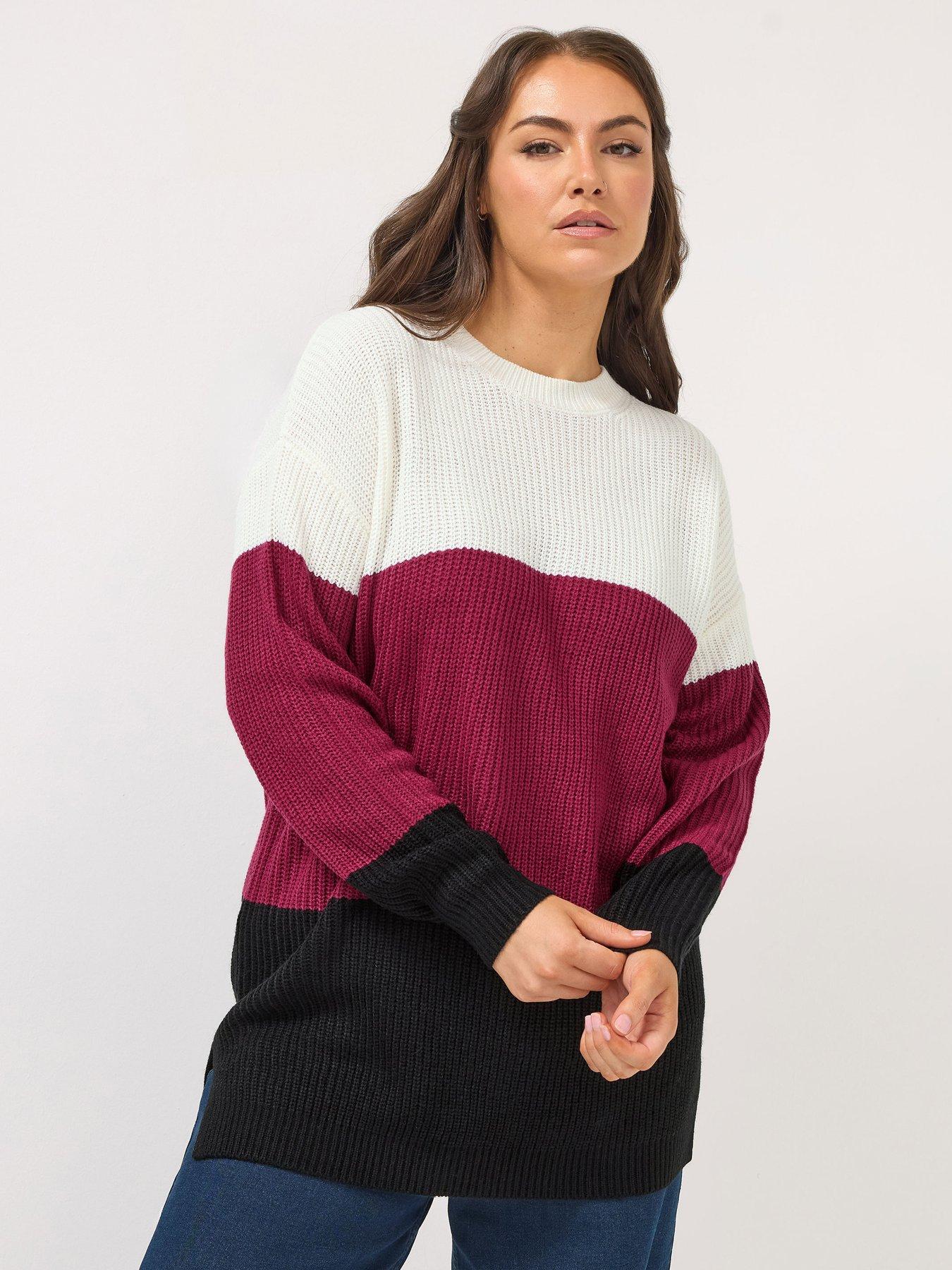 Yours Curve Colourblock Jumper
