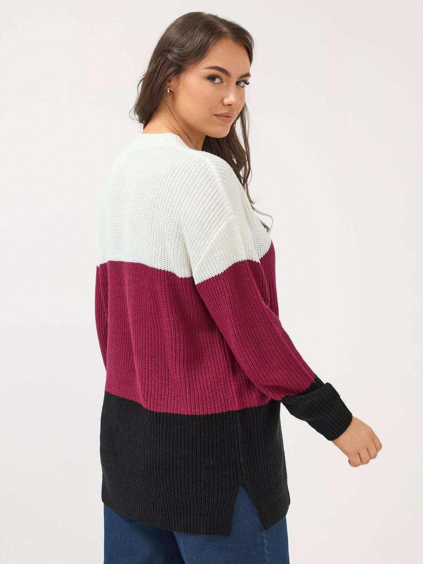 stillFront image of yours-curve-colourblock-jumper
