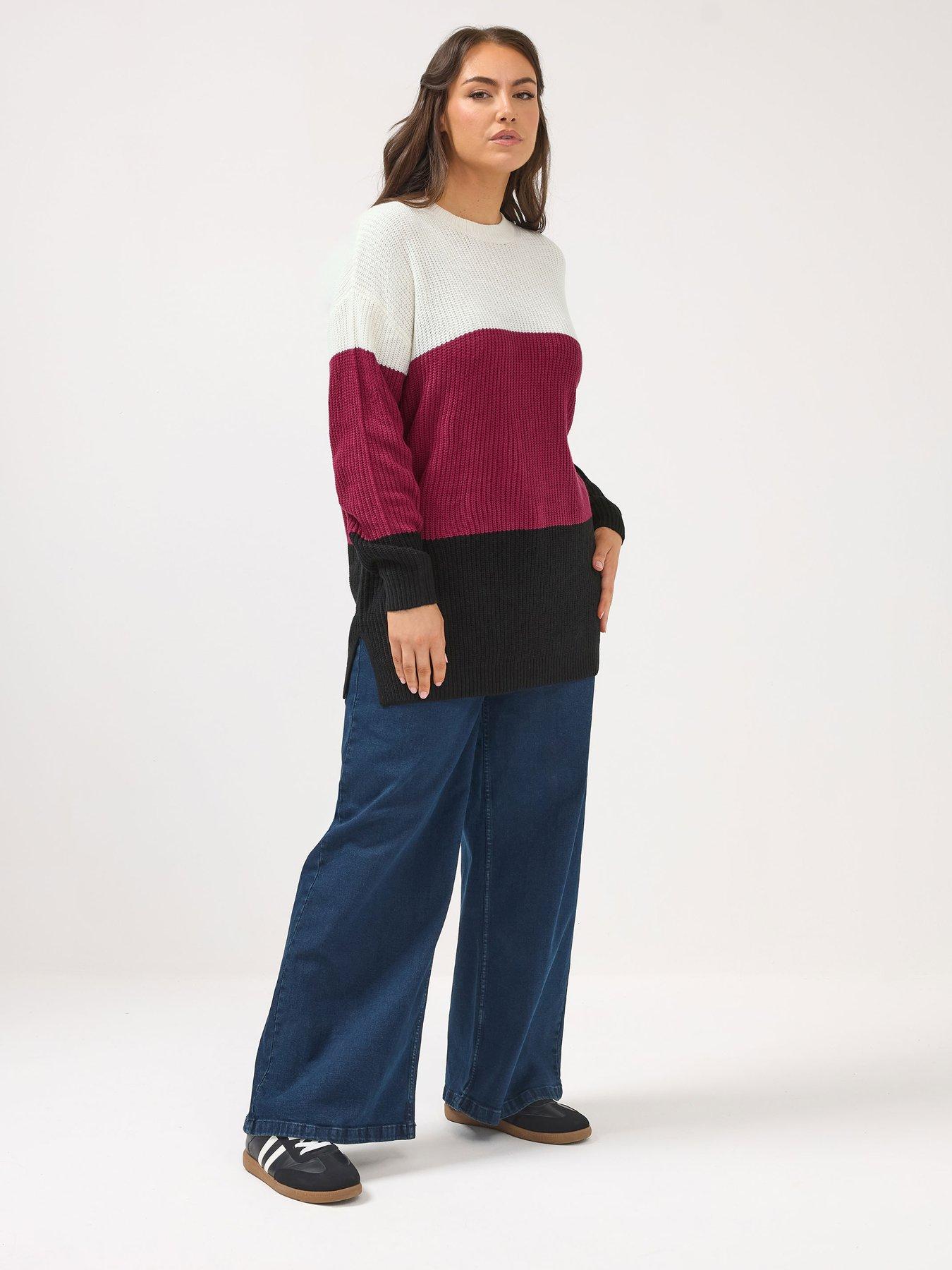  image of yours-curve-colourblock-jumper