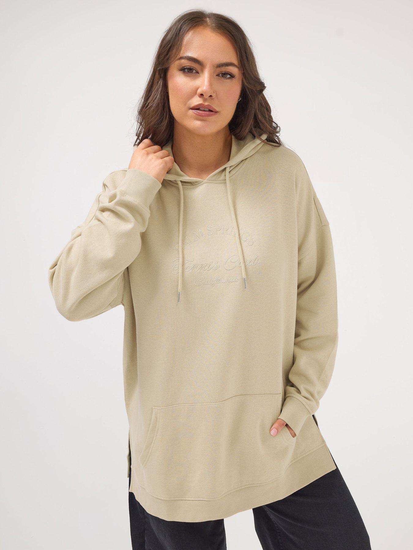 front image of yours-curve-pull-over-hoodie-nude