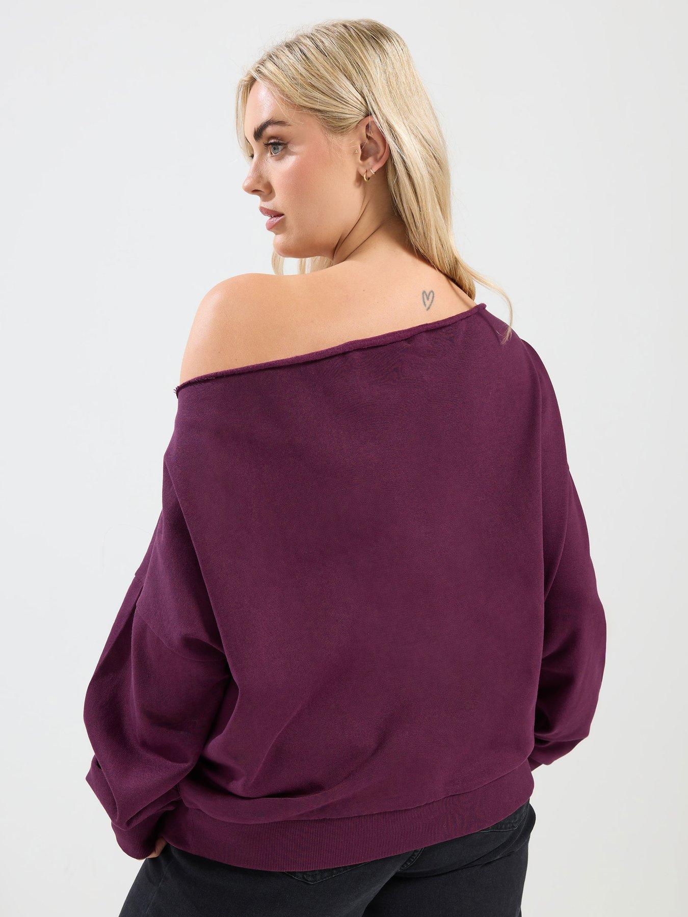  image of yours-curve-off-the-shoulder-sweatshirt-red