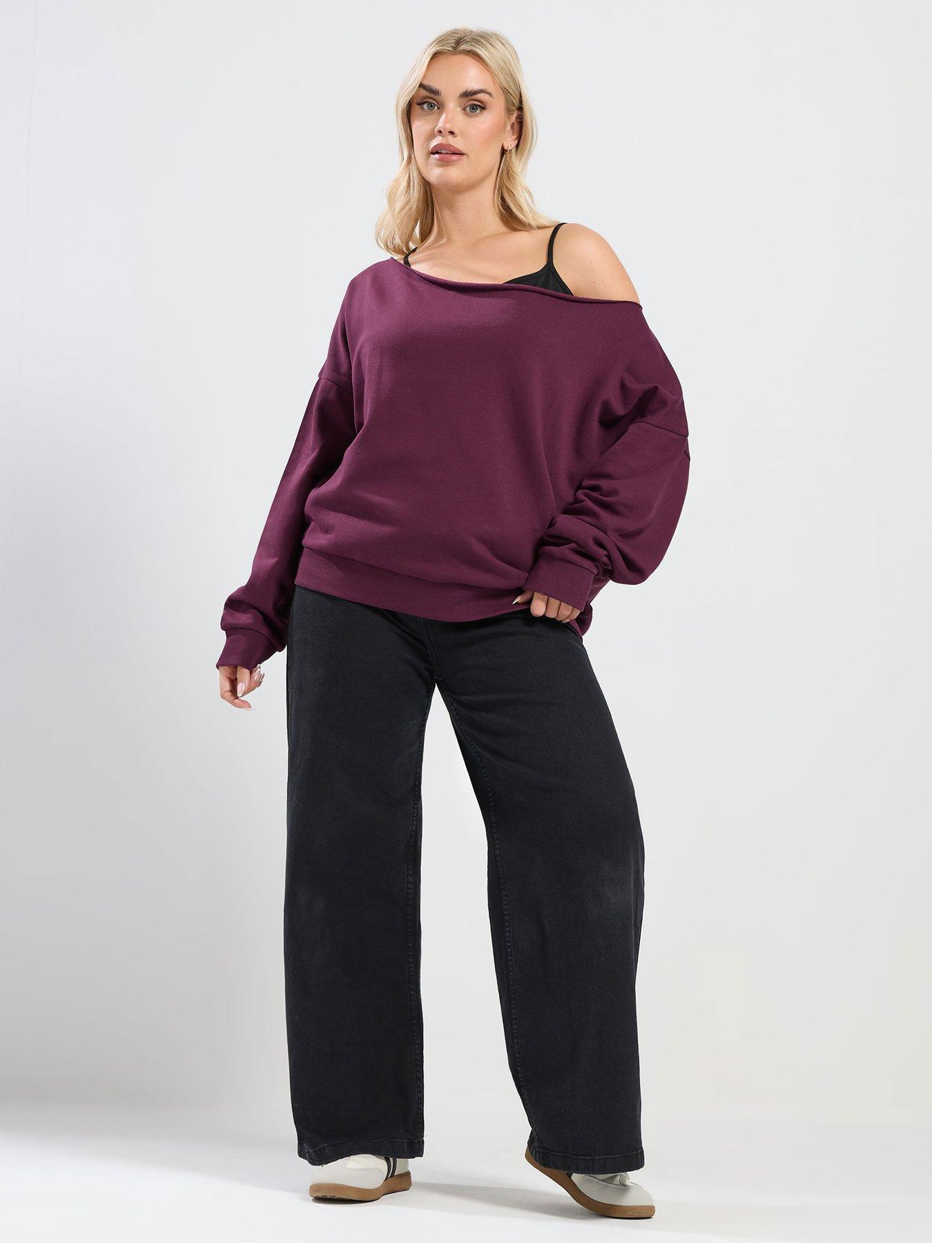  image of yours-curve-off-the-shoulder-sweatshirt-red