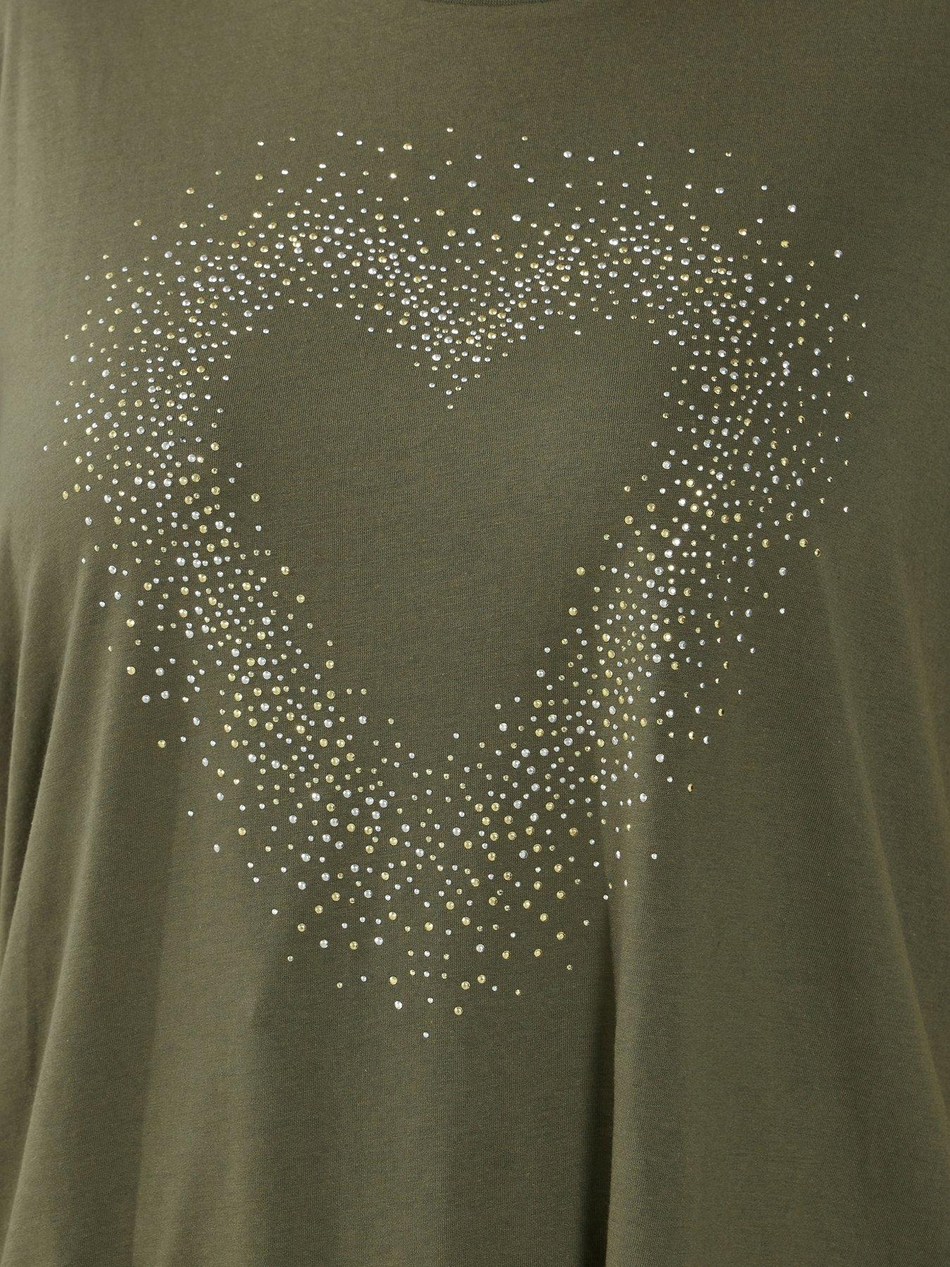  image of yours-curve-placement-print-core-t-shirt-green