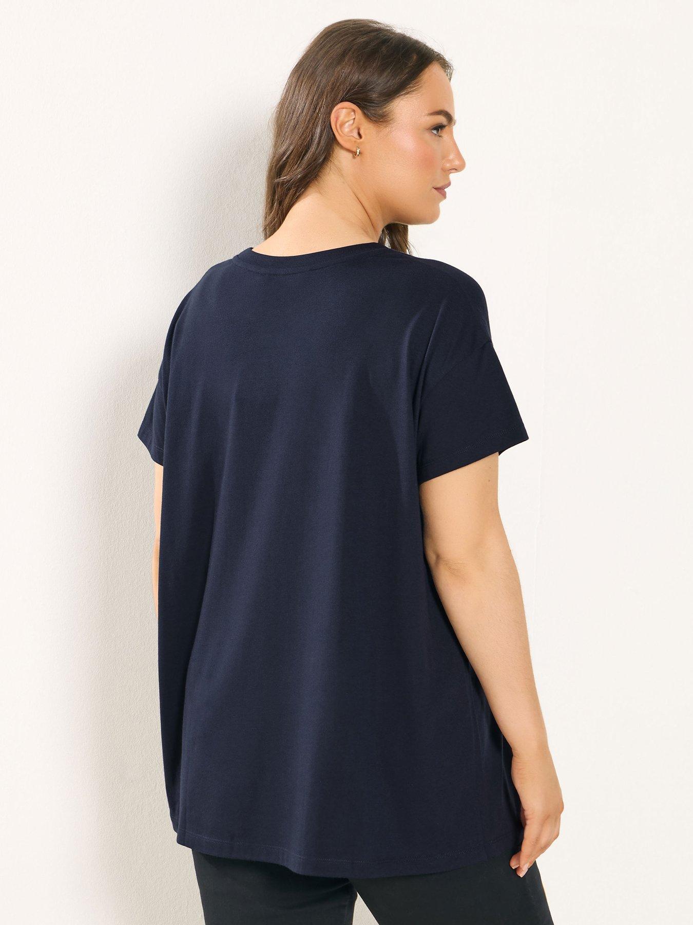  image of yours-curve-studded-heart-t-shirt-blue