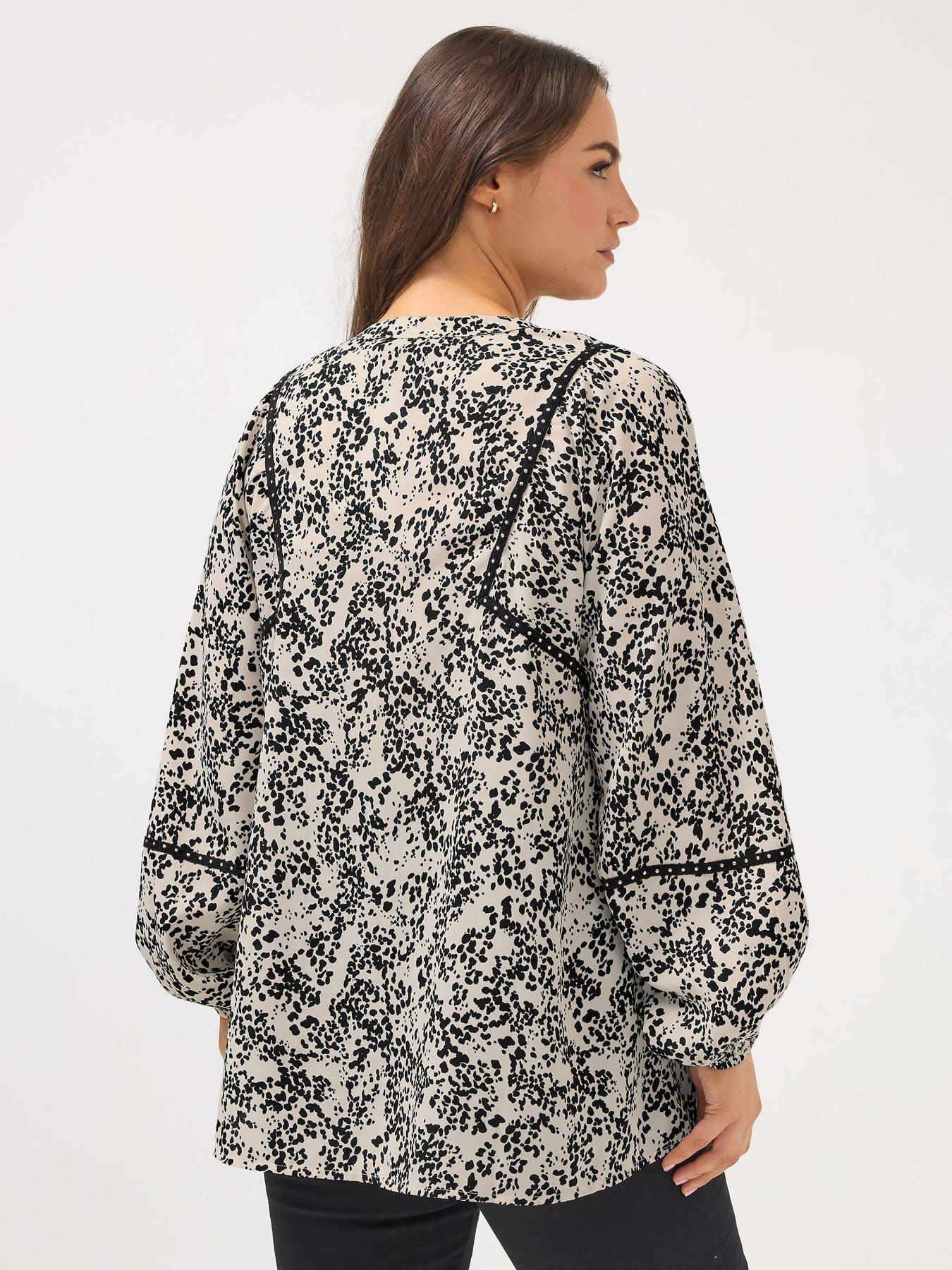 Image 2 of 5 of Yours Curve Stud Embellished Blouse - Natural