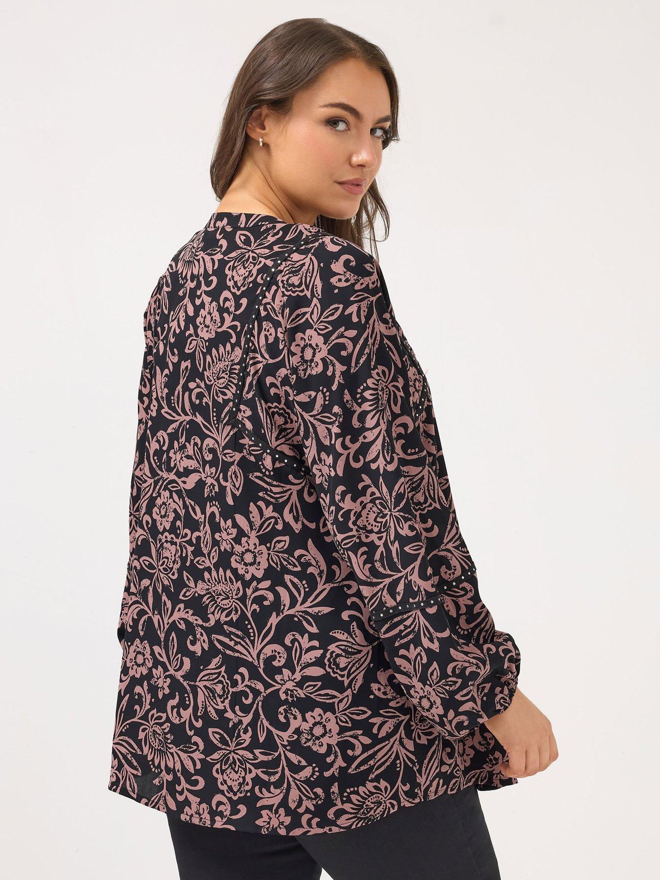  image of yours-curve-stud-embellished-blouse-black