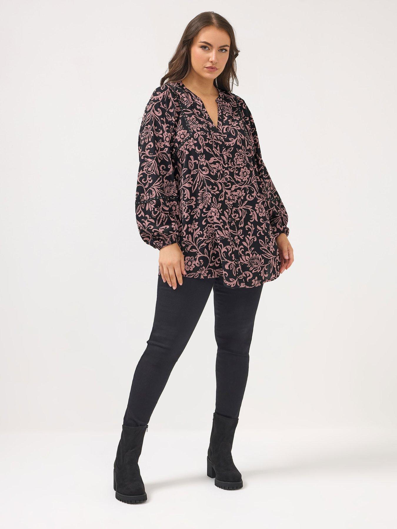  image of yours-curve-stud-embellished-blouse-black