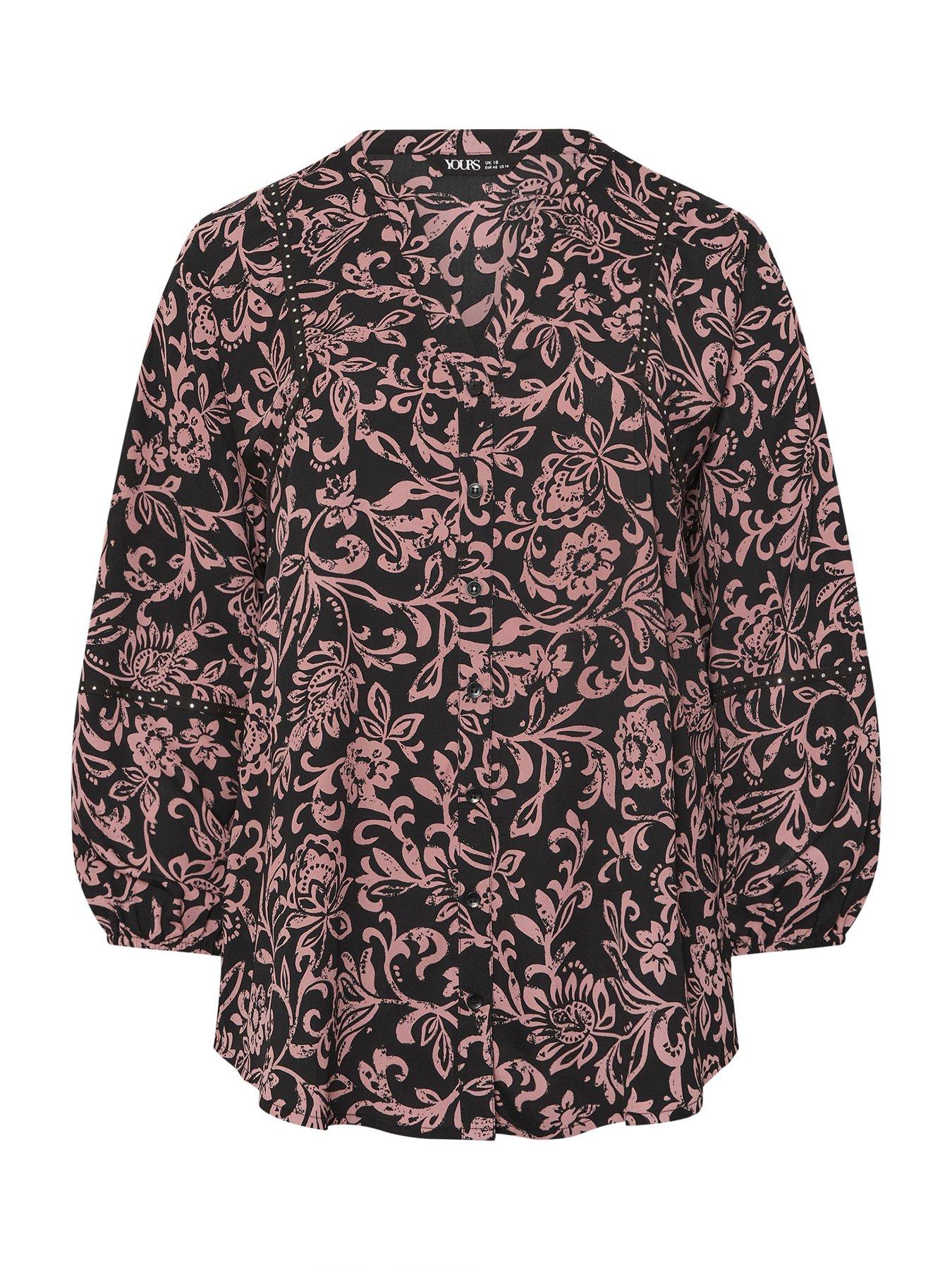  image of yours-curve-stud-embellished-blouse-black