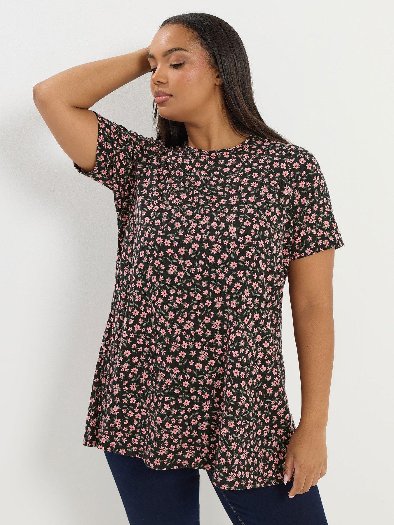 Yours Curve Rib Swing Top - Black