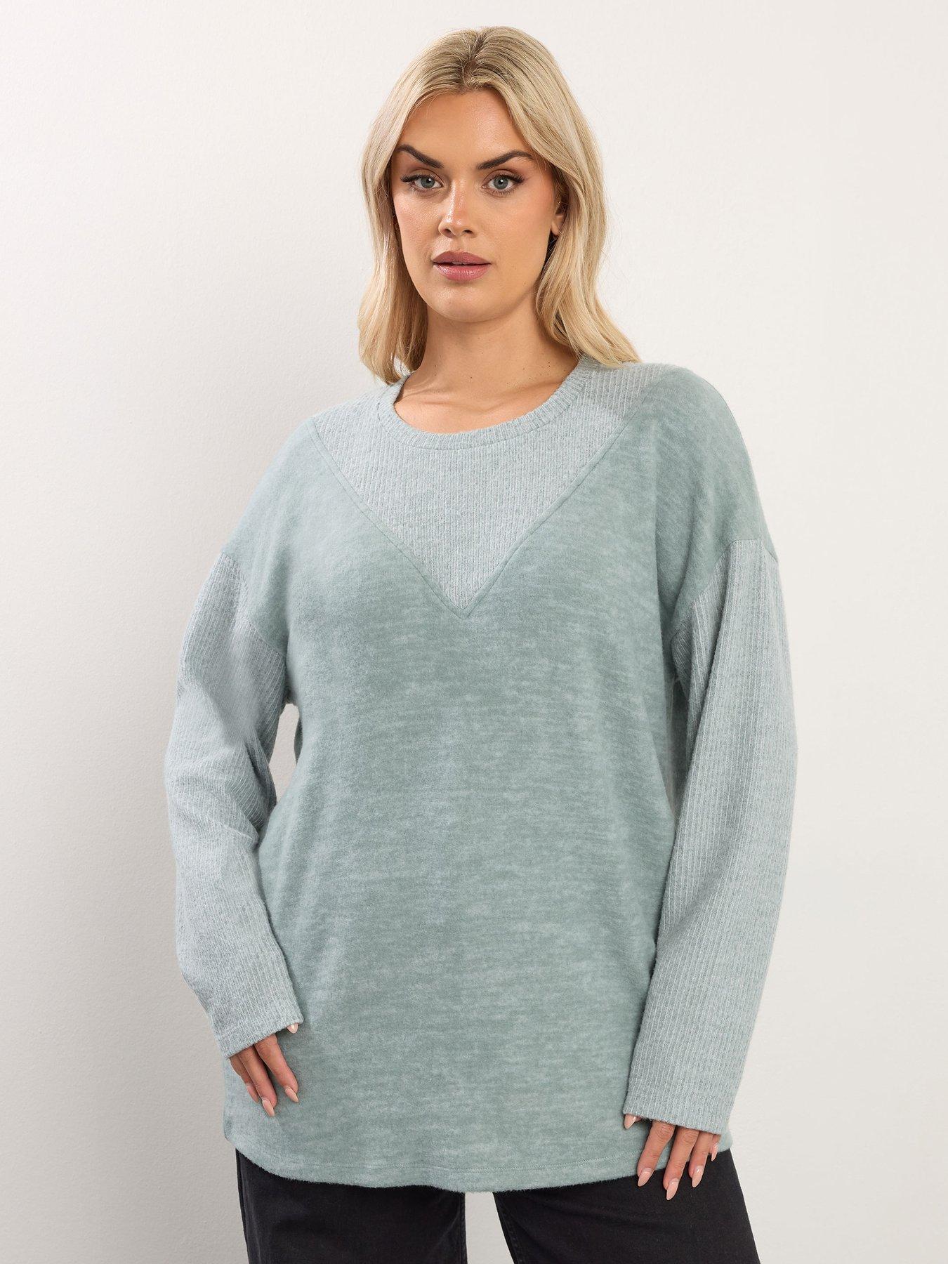  image of yours-curve-ribbed-jumper-green