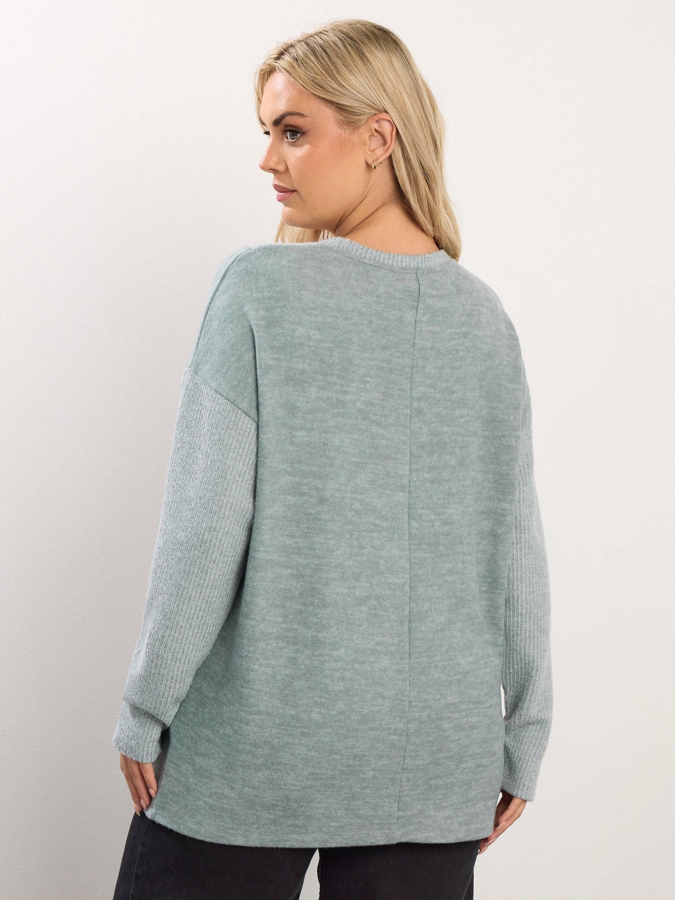  image of yours-curve-ribbed-jumper-green