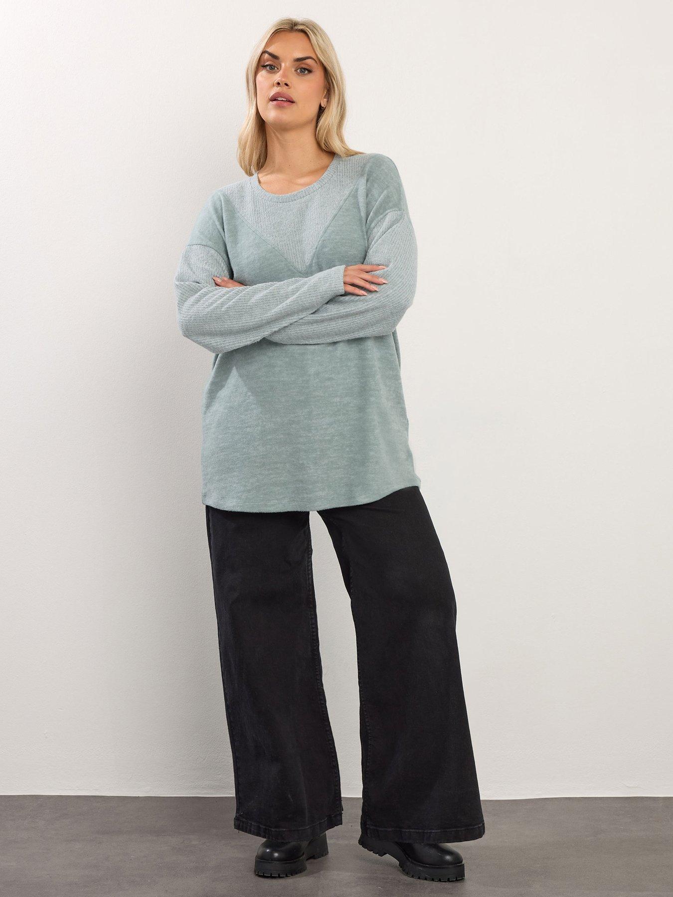  image of yours-curve-ribbed-jumper-green