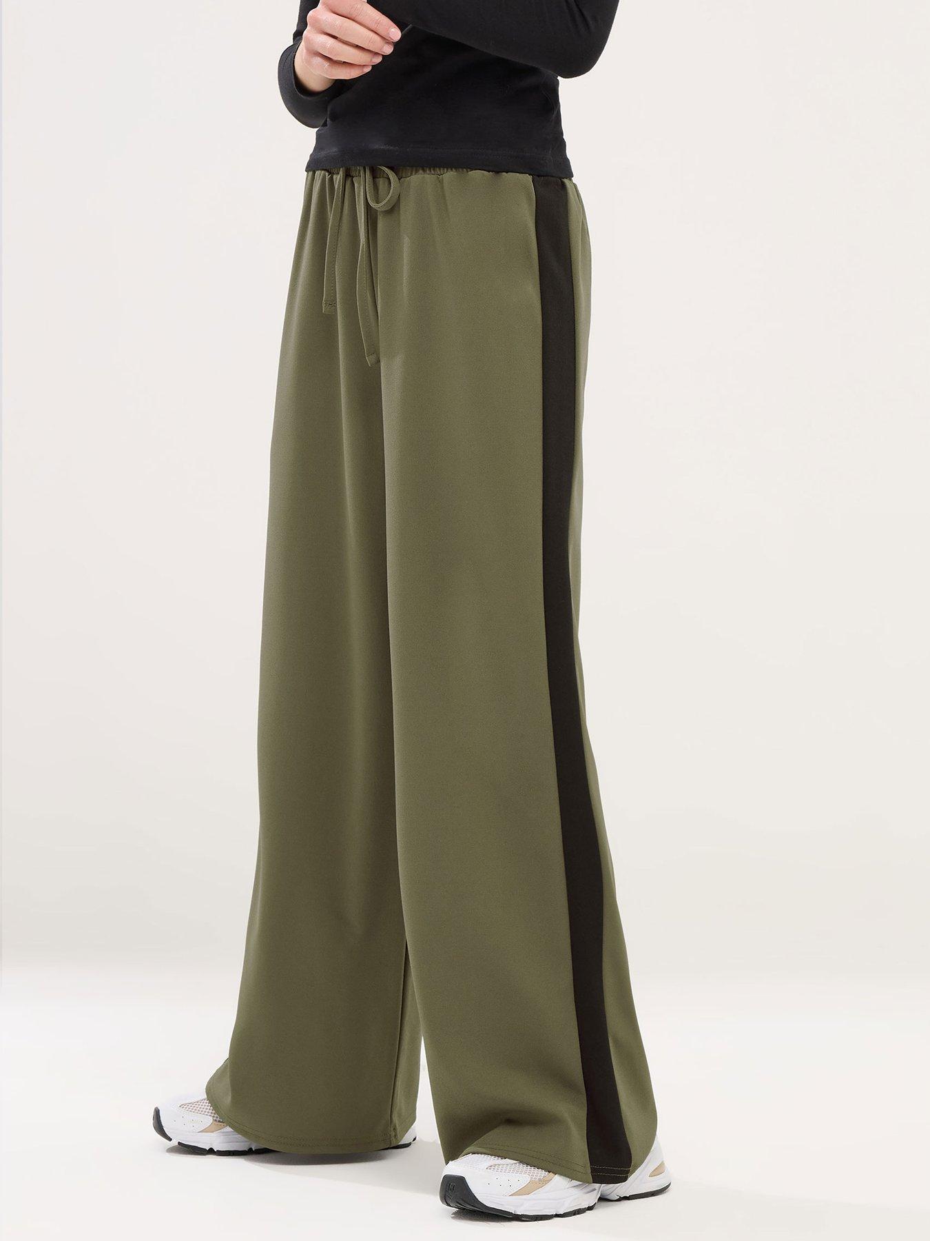 pixiegirl-petite-scuba-wide-leg-trouser-green