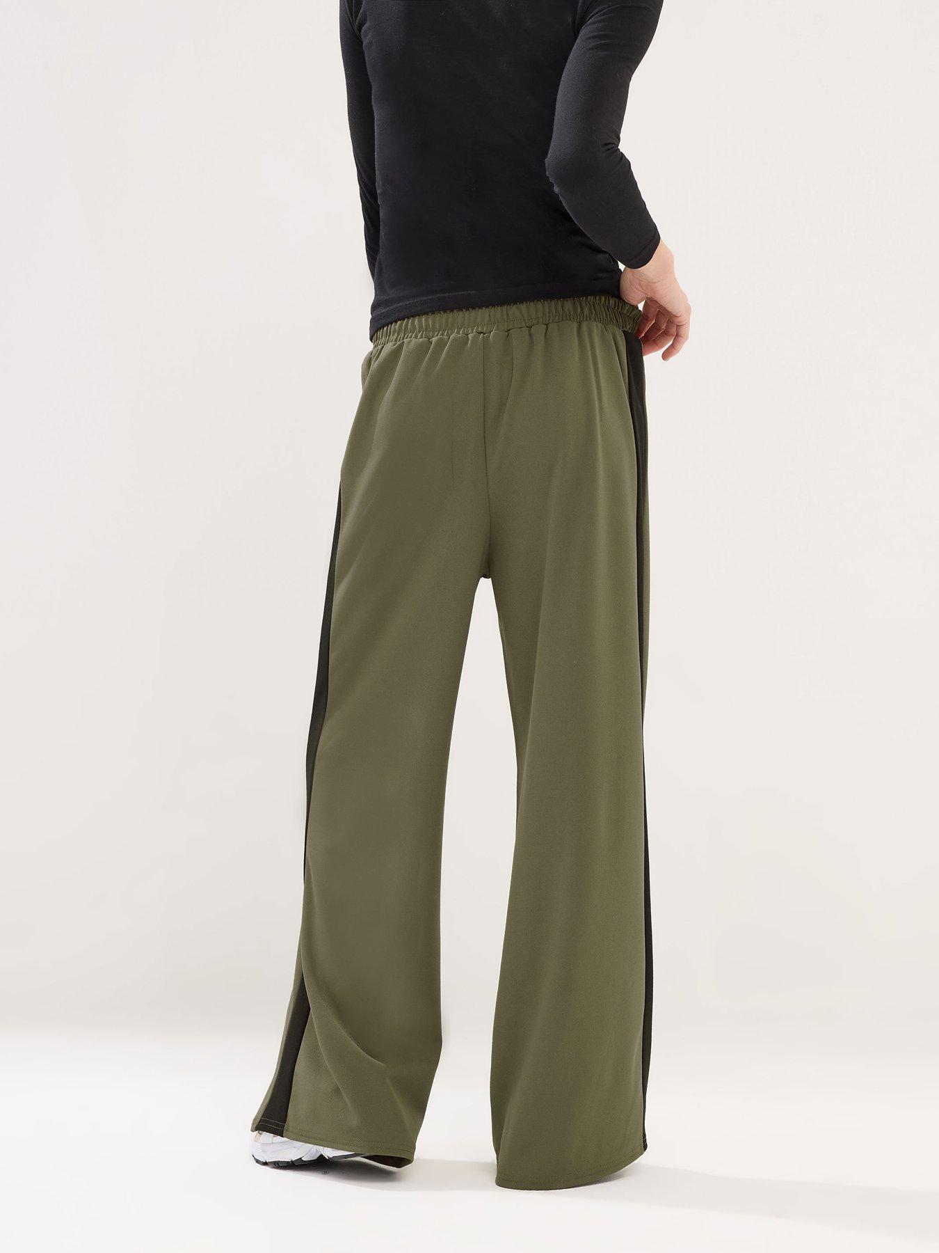  image of pixiegirl-petite-scuba-wide-leg-trouser-green
