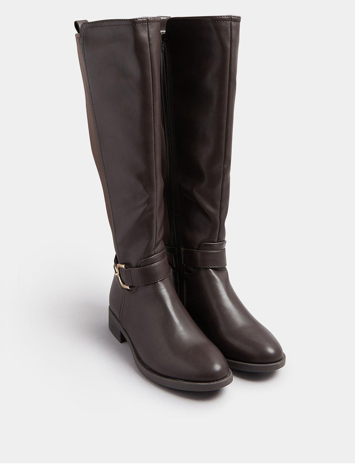Image 2 of 4 of Yours Standard Fit Stretch Calf Riding Boot - Brown