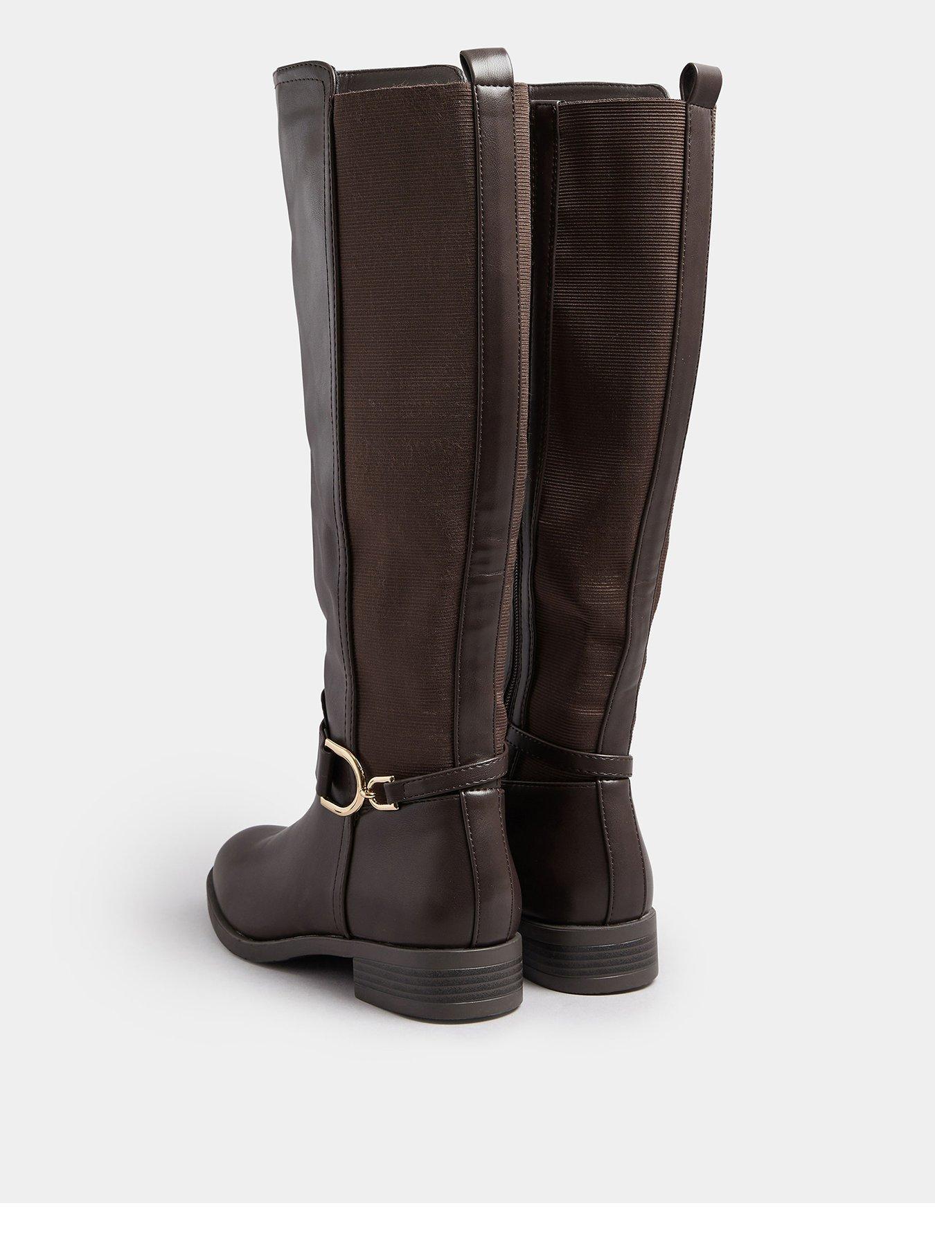 Image 3 of 4 of Yours Standard Fit Stretch Calf Riding Boot - Brown