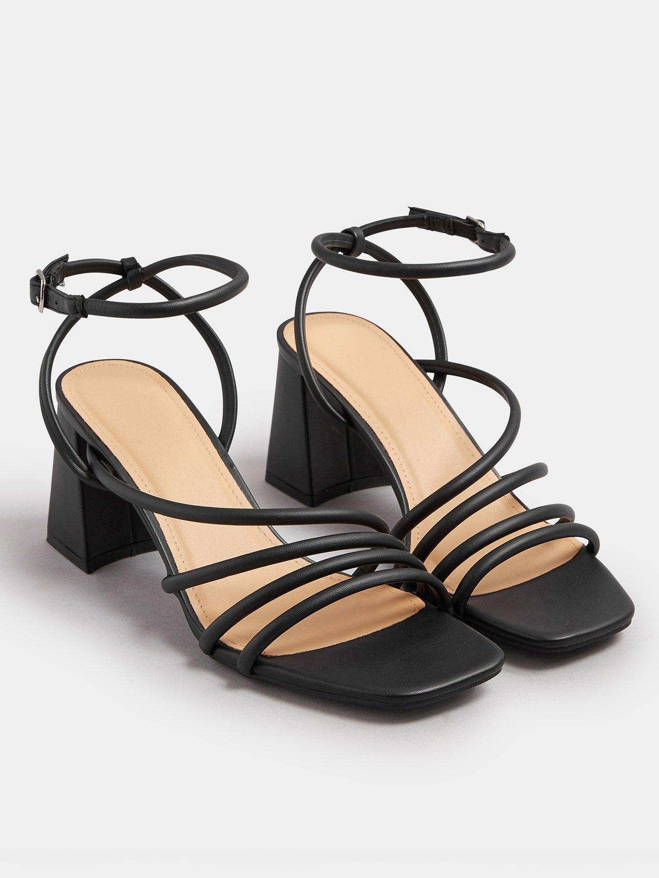 Yours Standard Fit Asymmetric Block Heel - Black