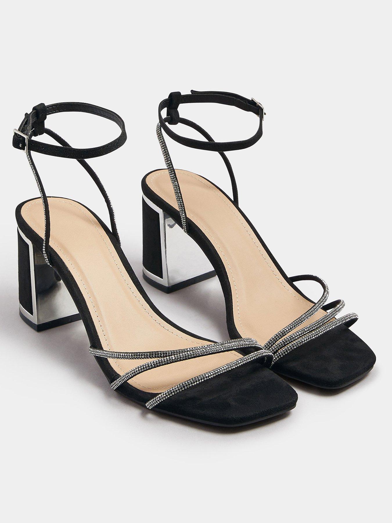  image of yours-standard-fit-asymmetric-glitz-block-heel-black