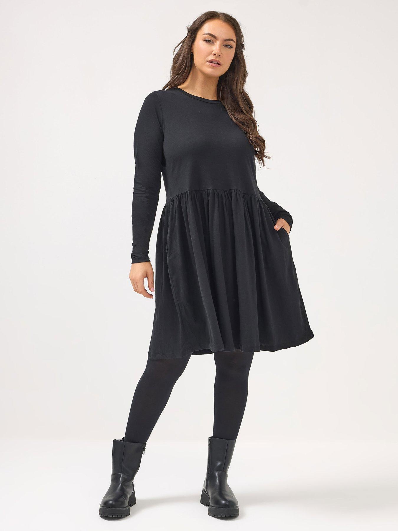 Yours Curve Peplum Dress - Black