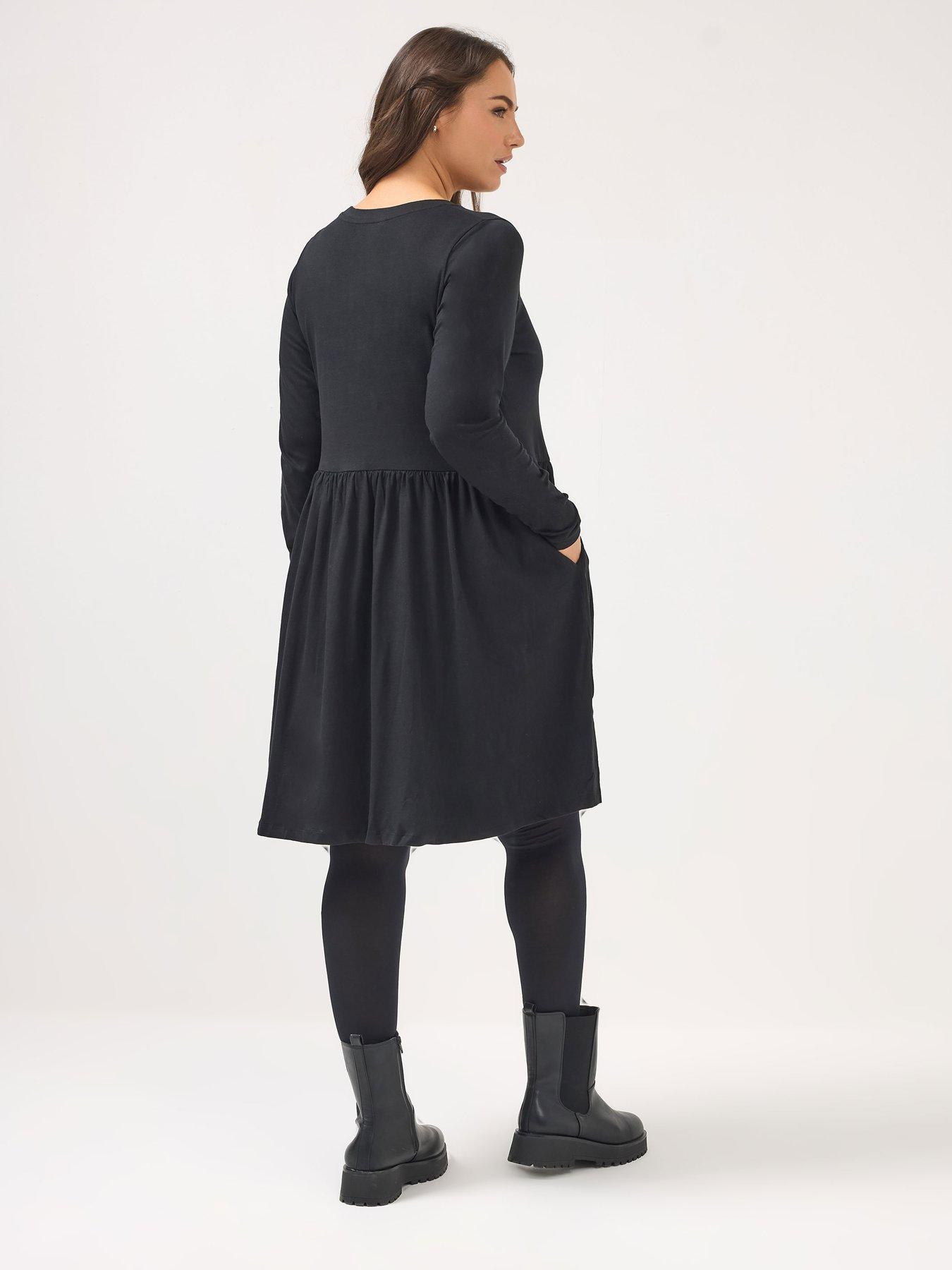 Image 2 of 6 of Yours Curve Peplum Dress - Black
