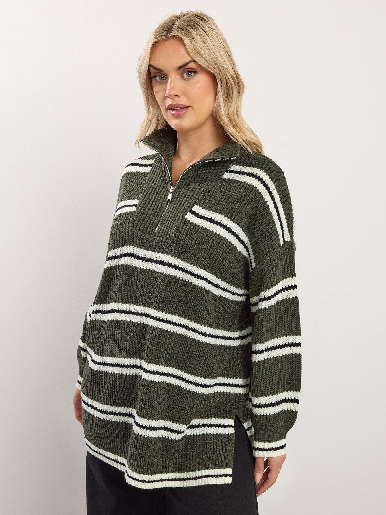 yours-curve-quarter-zip-jumper-green
