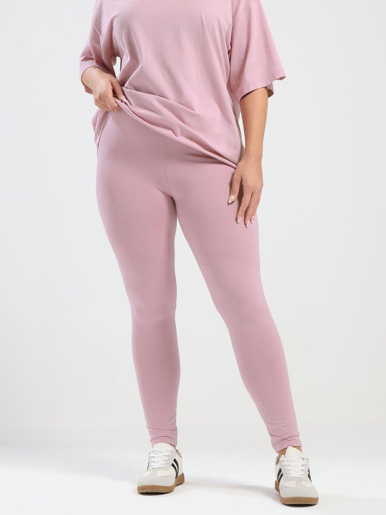  image of yours-curve-basic-leggings-pink